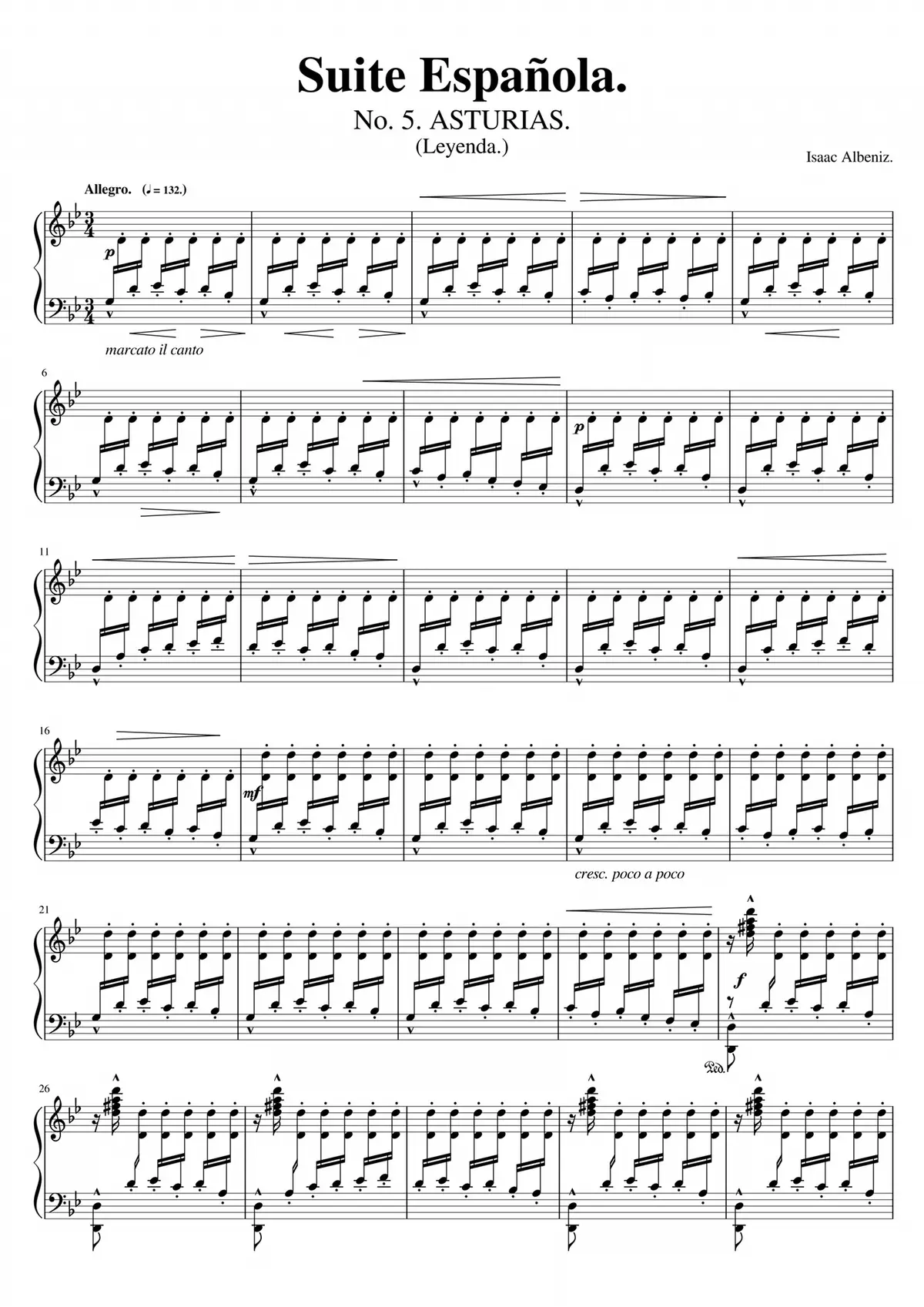 Albeniz - Asturias #piano #sheet 