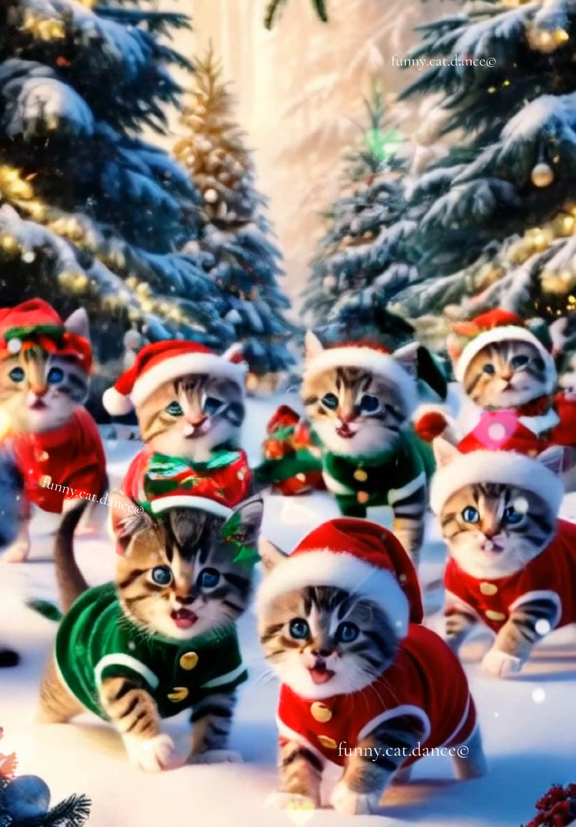 Cute cats Christmas 😻🎄🌟 dance #cat #catdance #christmas #trending 