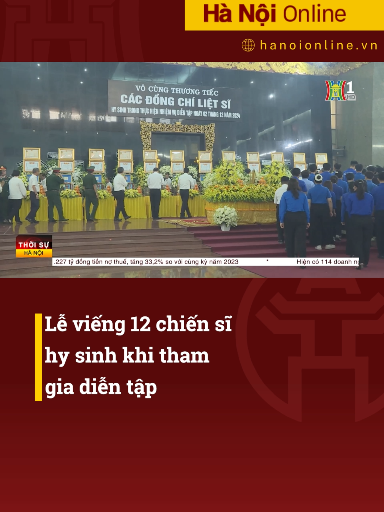 Trước đó vào đêm 2/12, 12 chiến sĩ thuộc Tiểu đoàn 17, Sư đoàn 5, Quân khu 7 đã anh dũng hy sinh vào lúc 20 giờ 27 phút ngày 2-12-2024 khi tham gia cuộc diễn tập tác chiến phòng thủ tại Trường bắn Quốc gia khu vực 3. #daihanoi #htvdaihanoi #tiktoknews