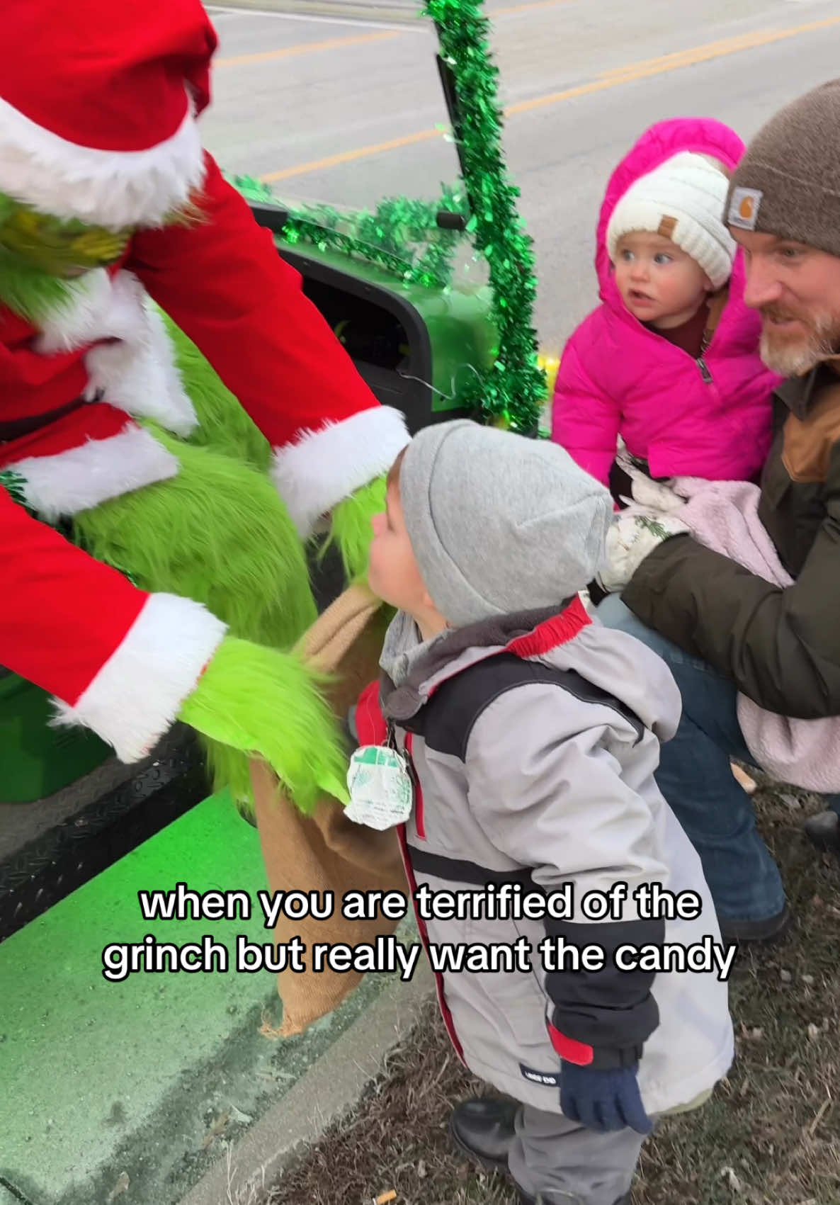 Conquering fears for candy 😆😅 #christmas #grinchmas #grinchtiktok #youreameanone 