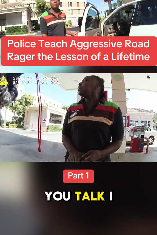 Police Teach Aggressive Road Rager the Lesson of a Lifetime #cops #police #crime #foryoupage 