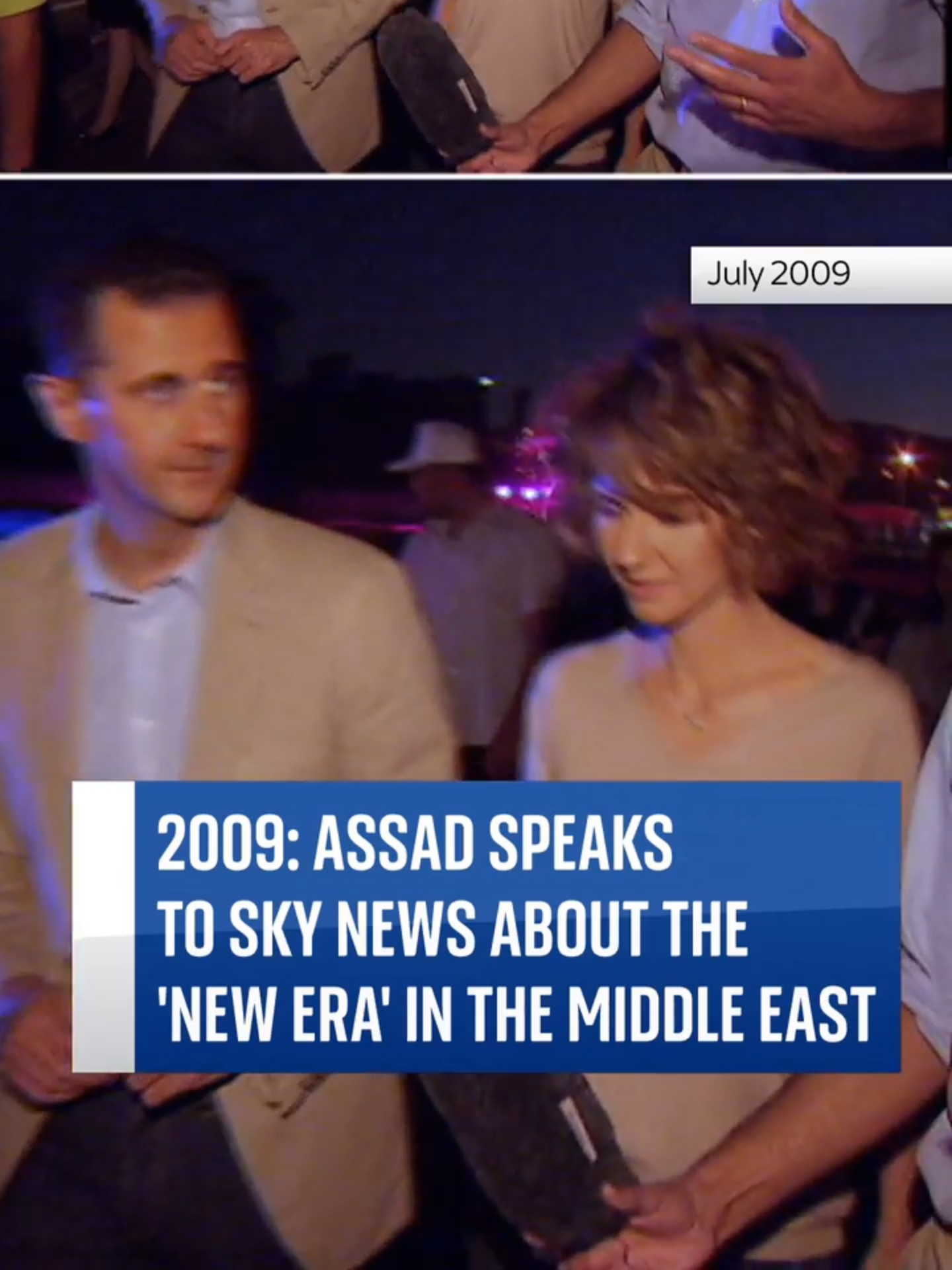 In a 2009 interview with Sky's Dominic Waghorn, Bashar al Assad said he feels 'more optimistic' about the situation in the Middle East, adding that people 'are more convinced' about achieving the peace in the region 🔗 Tap link in bio for the latest #Syria #Syrian #Bashar #bashar_alassad #SkyNews #MiddleEast #2009 #Peace #War #CivilWar