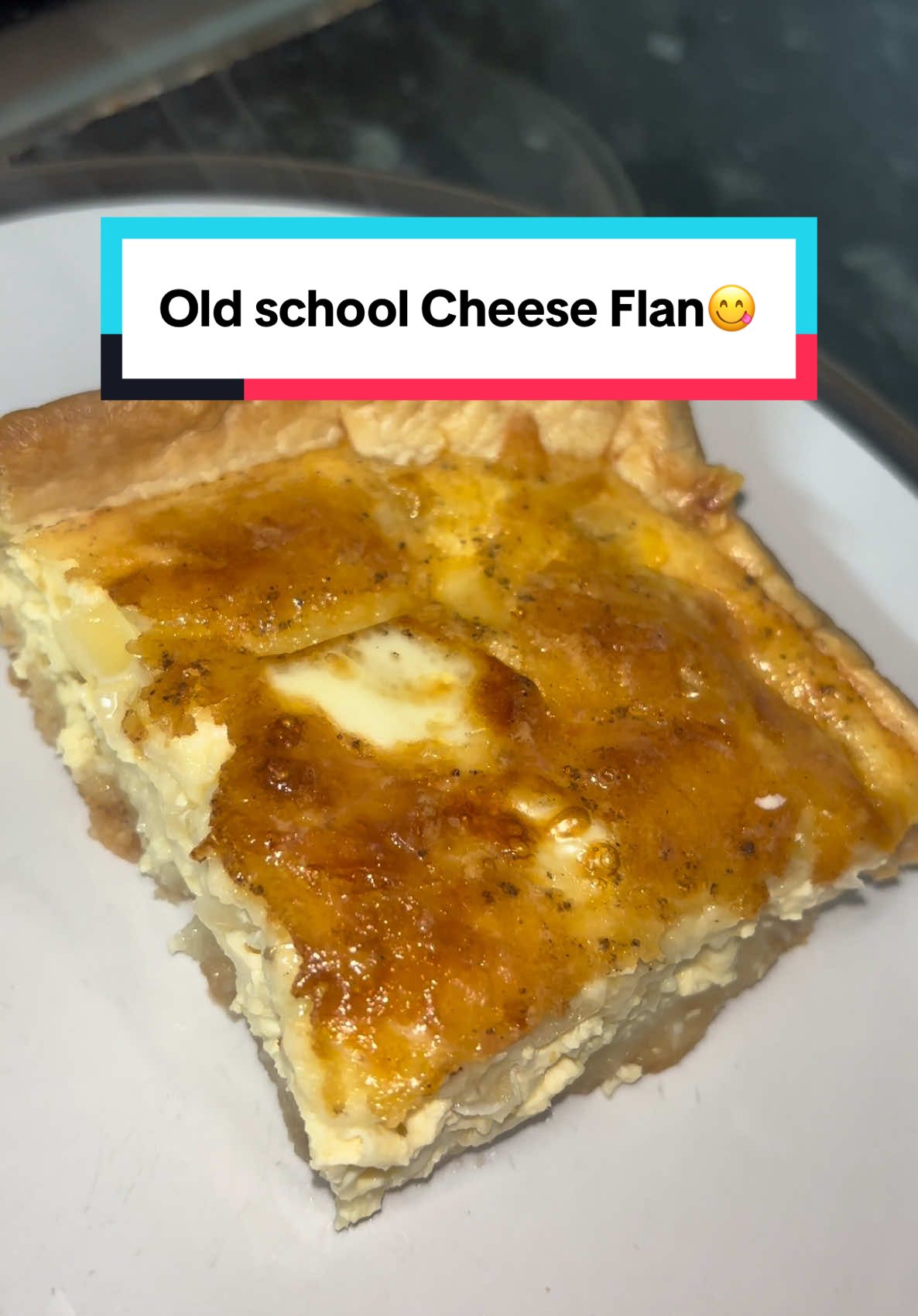 Had to hop on the trend, old school cheese flan😋 #cheese #food #fyp #Recipe 