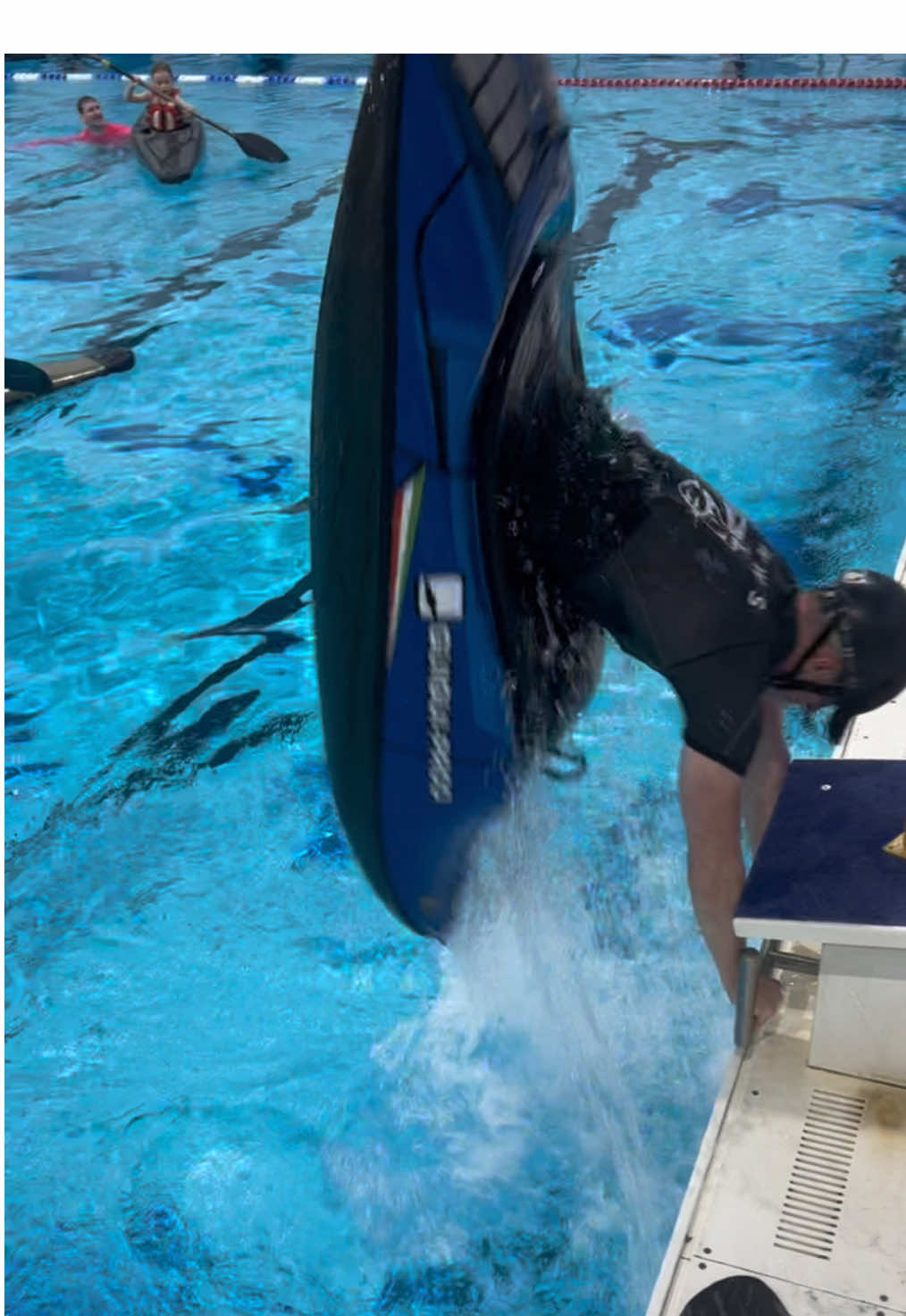 One way to get kicked out of a  pool #kayaking #flips 