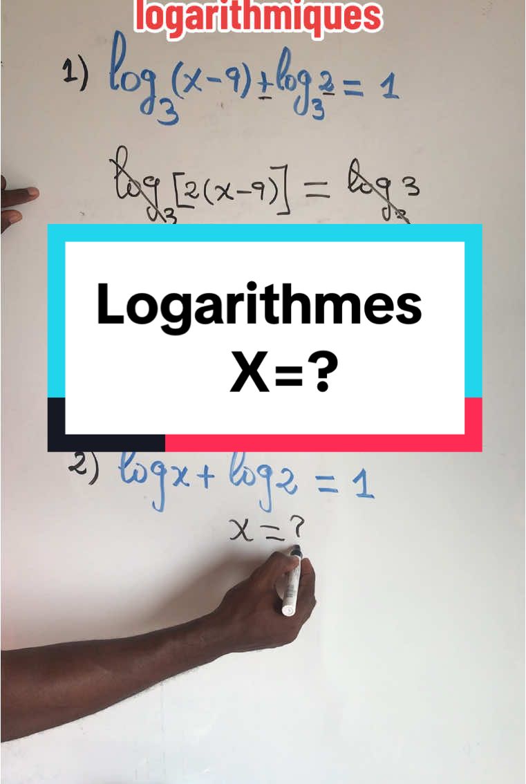 Équations logarithmiques #maths #mathematiques #equation #logarithm #school #ecole #apprendresurtiktok 