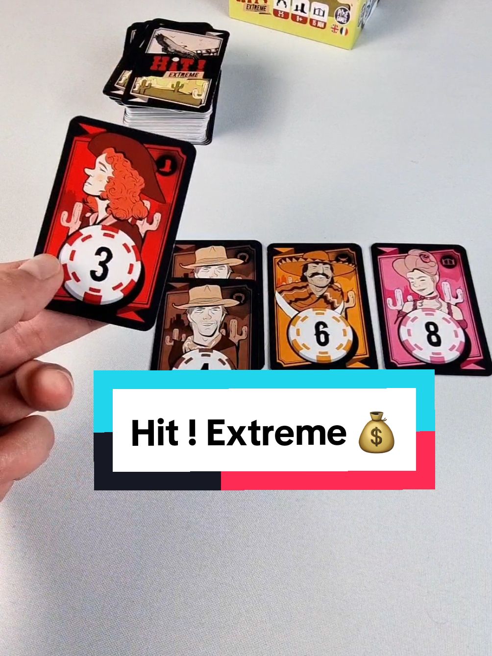 Hit ! Extrême est un jeu de Stop ou Encore dans lequel vous devez piocher des cartes pour obtenir des points de victoire. Sachez vous arrêter au bon moment… ou vous risquez de perdre tous vos gains ! Le vainqueur sera le joueur qui aura le plus de points lorsque la pioche sera épuisée. Jouable de 2 à 5 joueurs Prix moyen : 11€ Auteur : Reiner Knizia Illustrateur : Vincent Burger Editeur : Pixie Games #j2s #jeudesociete #jeuxdesociété #conseils #ideescadeaux #boardgames #partygame  #boardgametiktok #jeu #jeuxdambiance #jeudeplateau #jeufun #jeudesoiree #jds #pixiegames 