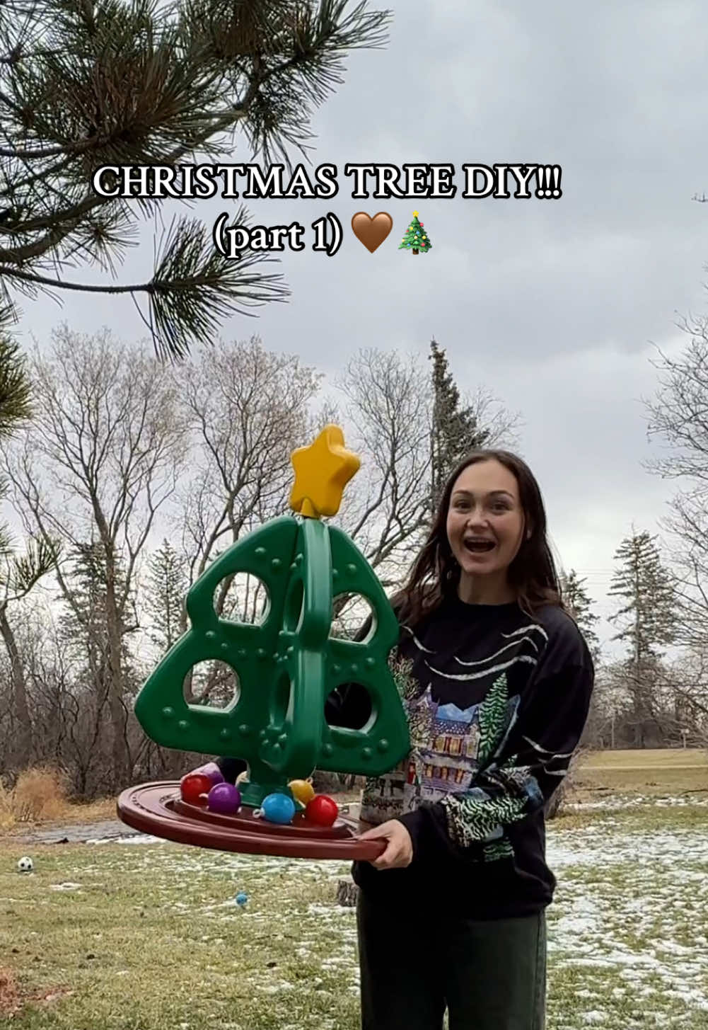 Part 1 of my kids christmas tree diy!!! inspired by @Nattie | new mom & lifestyle 🤎🎄 #momtok #homediy #DIY #toddlermom #MomsofTikTok #christmas 