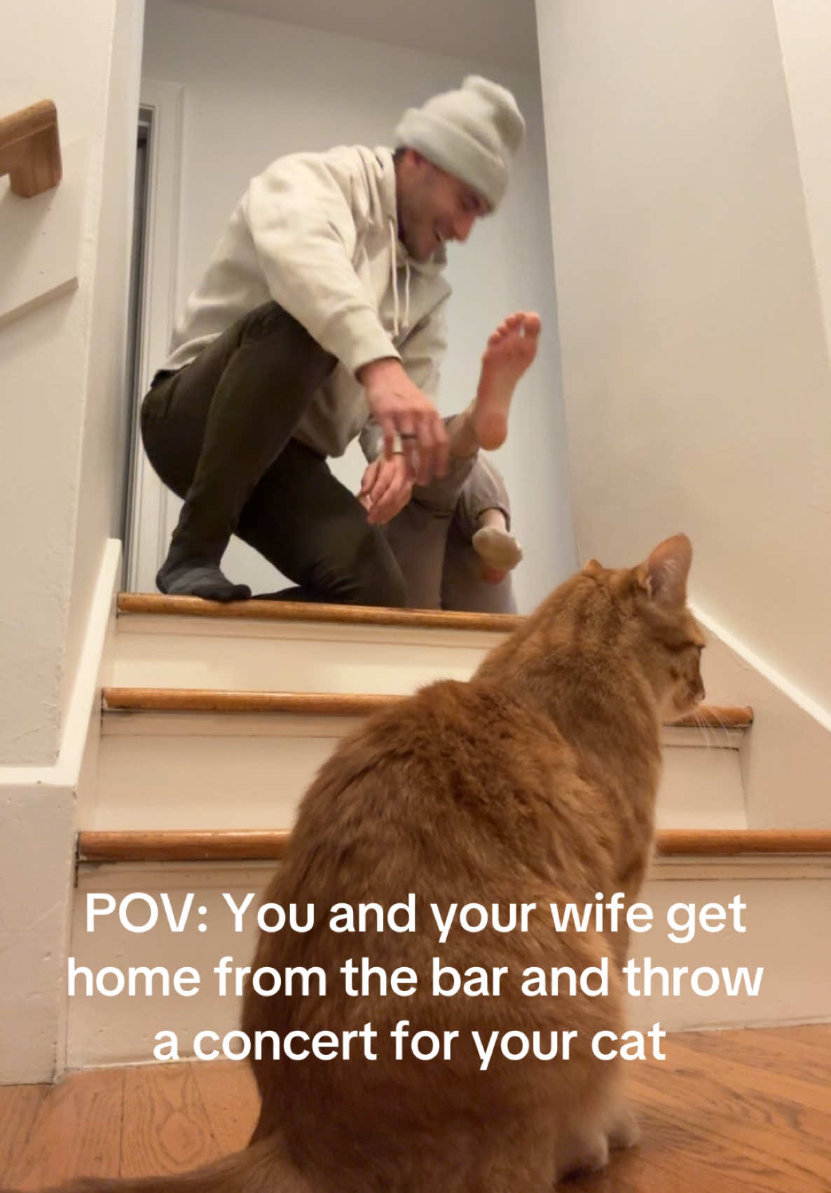 Sometimes the party doesnt start until you get home! @Angela Palmer  . . . . #marriage #marriagehumor #marriagegoals #marriageadvice #marriagecomedy #wife #husband #husbandandwife #husbandwife #catsoftiktok 