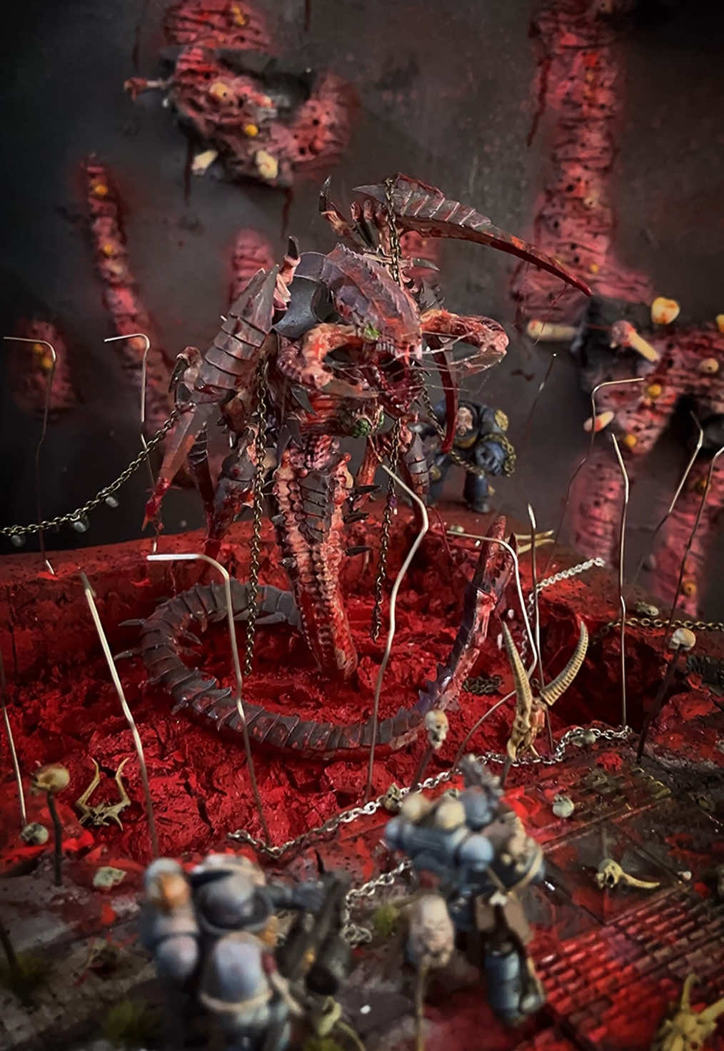 Welcome, we have such sights to show you!!! This was my first diorama on instagram to reach a 100k views and wanted to introduce myself to the tik tok community, I call it imagination crafting and creating food for the eyes!!!! #spacemarines #warhammerdiorama #diorama #grimdark #terminator #monster #tyranids #warhammer40k #cryptids #bloodpit #miniaturepainting #skull #grimdark40k 