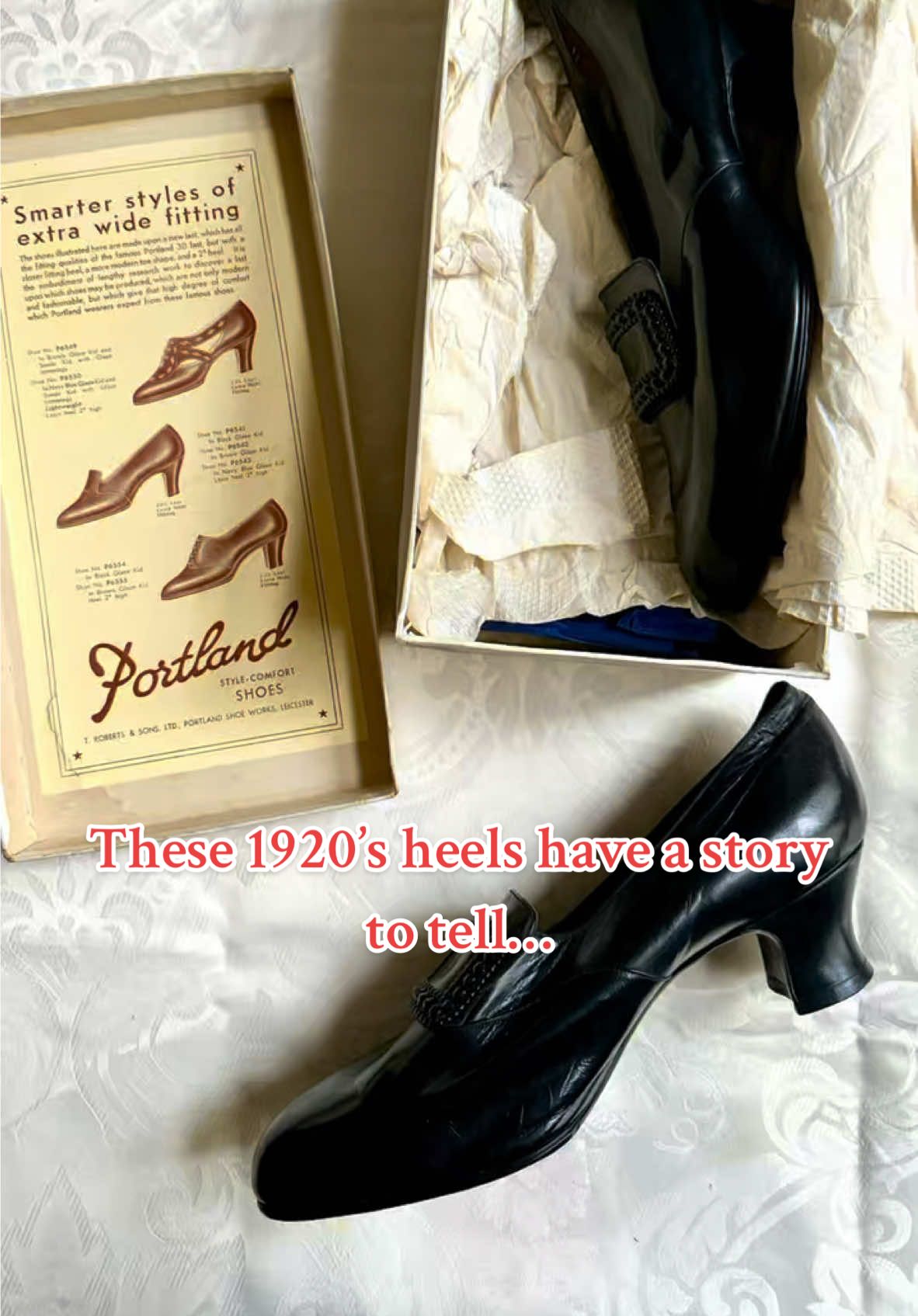 I was blown away when I found these. I would love to try these on, but I’m a uk size 8. #shoes #heels #story #antique #collector #1920s #grwm #foryou #fyp #uk 