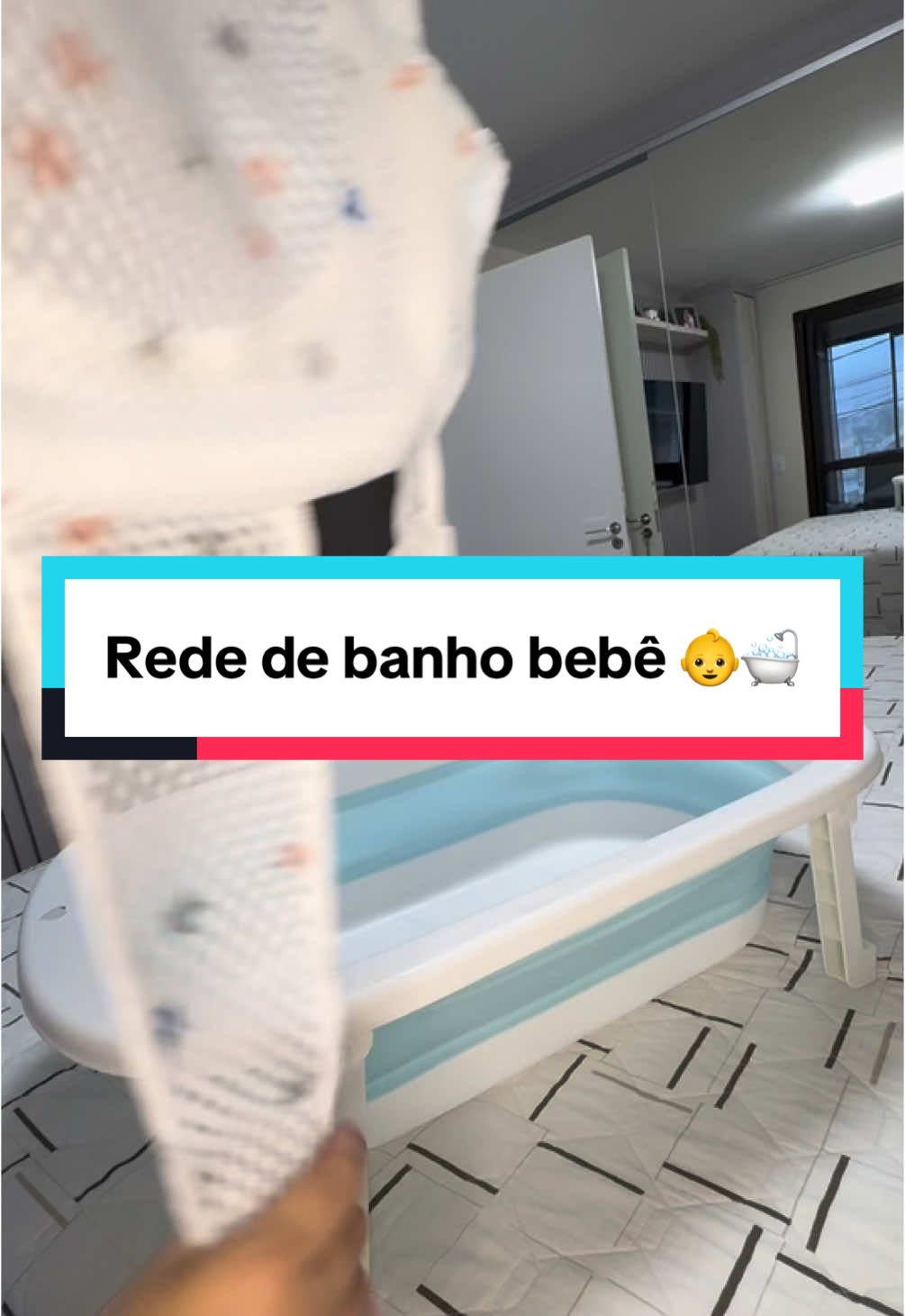 Comprei essa rede de banho pro enxoval do meu bebê na Shopee mas não deu muito certo! #gravidez #gravida #gestante 