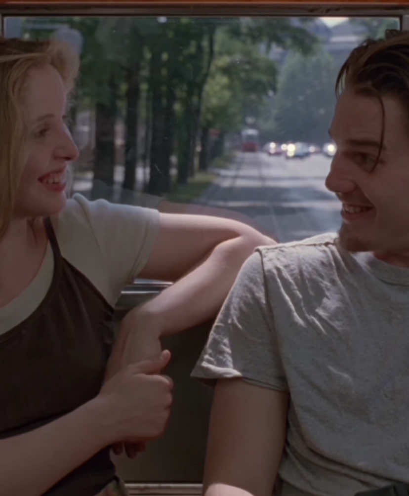 i wish i’d met you earlier. #beforesunrise #beforesunriseedit #beforetrilogy #juliedelpy #ethanhawke 