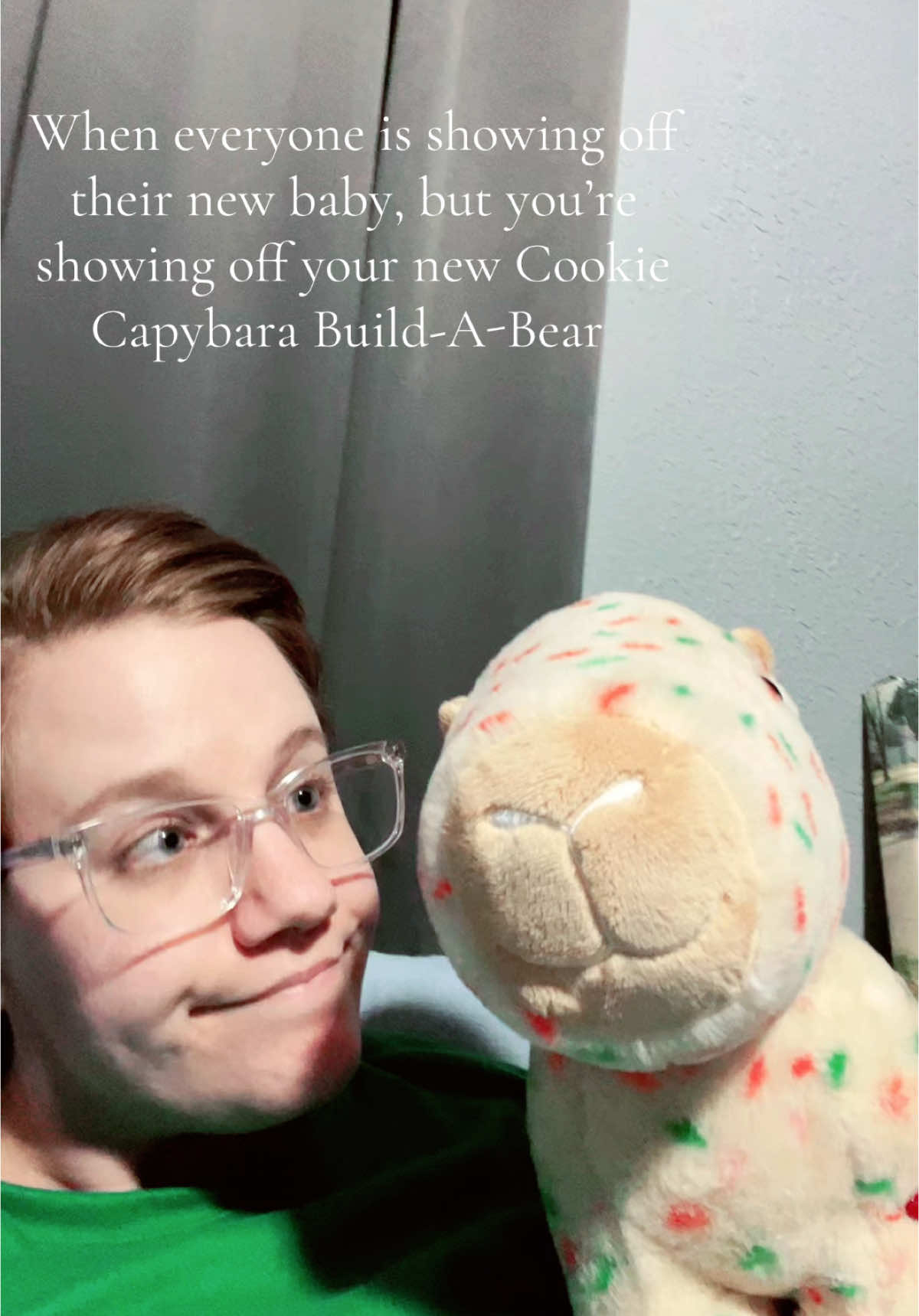 I named him Sugar Sprinkles 🤣🤣🤣 #buildabear #cookiecapybara #christmas #christmasbuildabear #babw #capybara #sugar #sprinkles #nokids #kidfreelife #fyp #foryoupage #foryou 