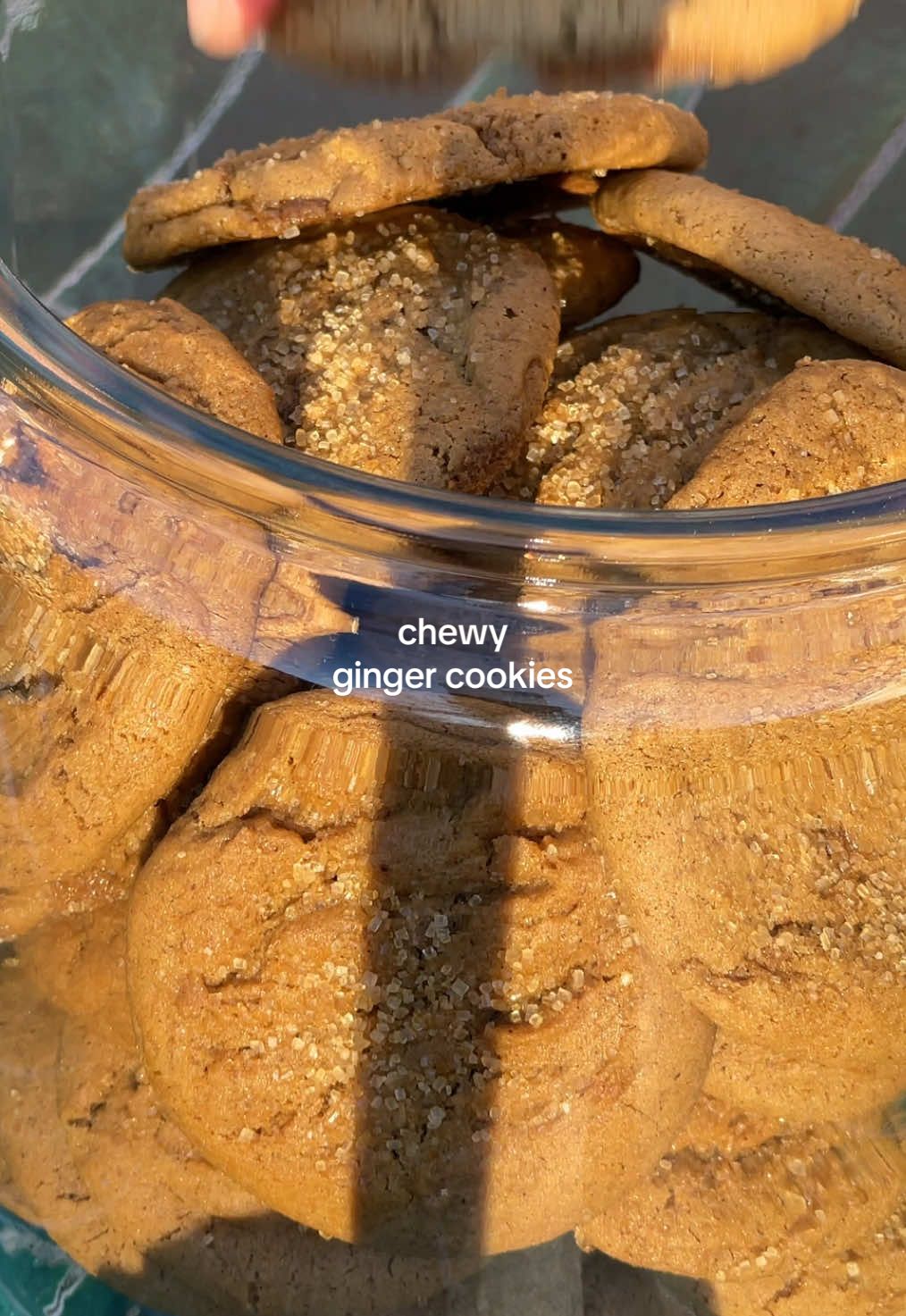 chewy ginger cookies! (notes: 1. use unsalted butter 2. bake at 350°F for 13-15 minutes) 