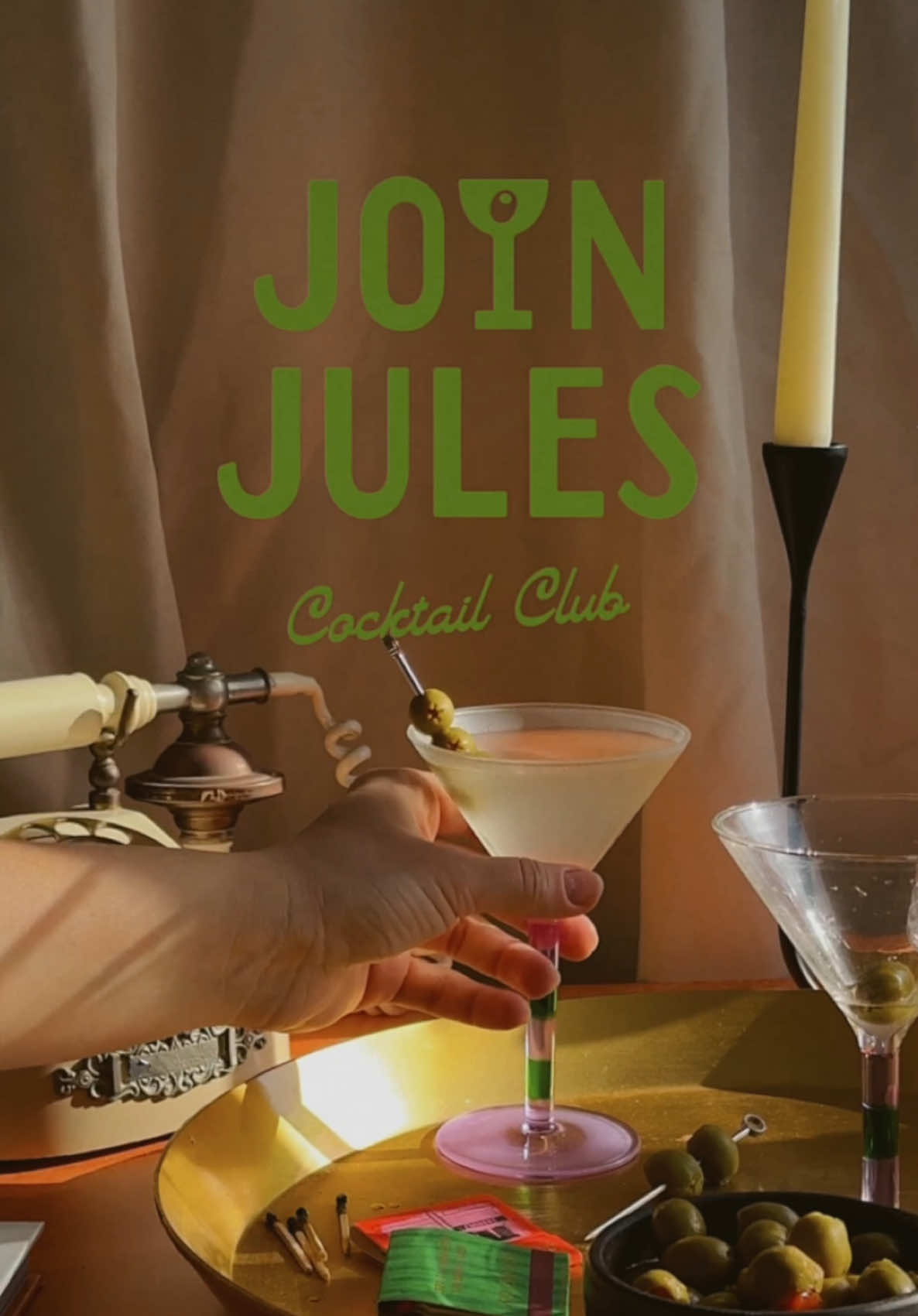 *Ring ring* ☎️ New Join Jules branding called. Would you like to join The Cocktail Club? P.S. I’ve been working on something BIG — stay tuned for the announcement! #cocktailrecipes #joinjulescocktailclub #cocktailclub #logodesign #rebranding 