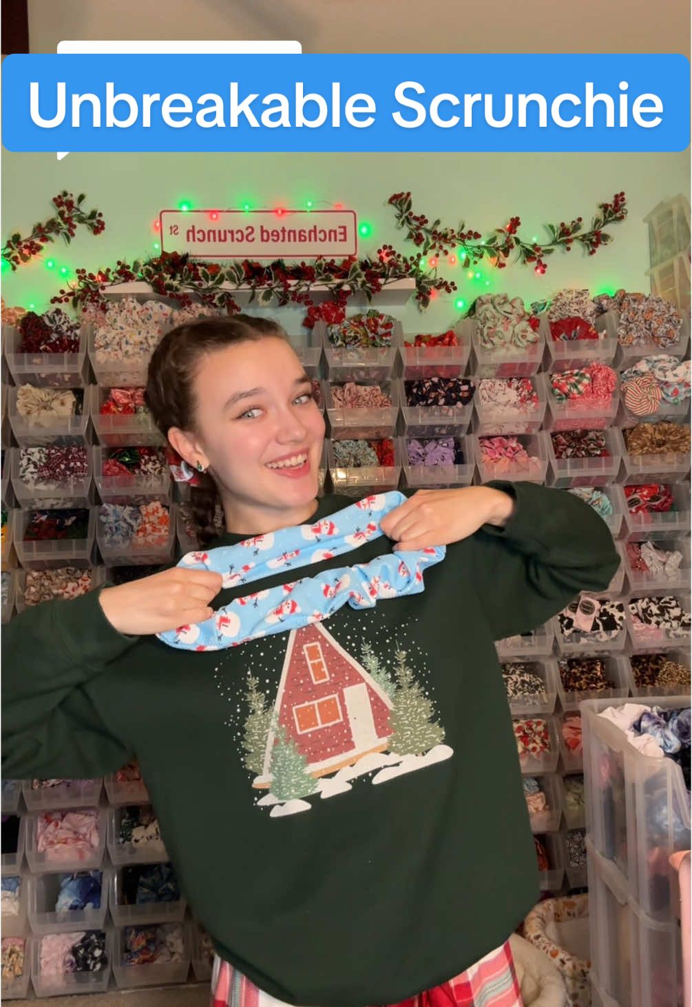 Replying to @emily out of 17,000 orders, at least one was for a scrunchie… #scrunchies #teenentrepreneur #christmas #unbreakable 