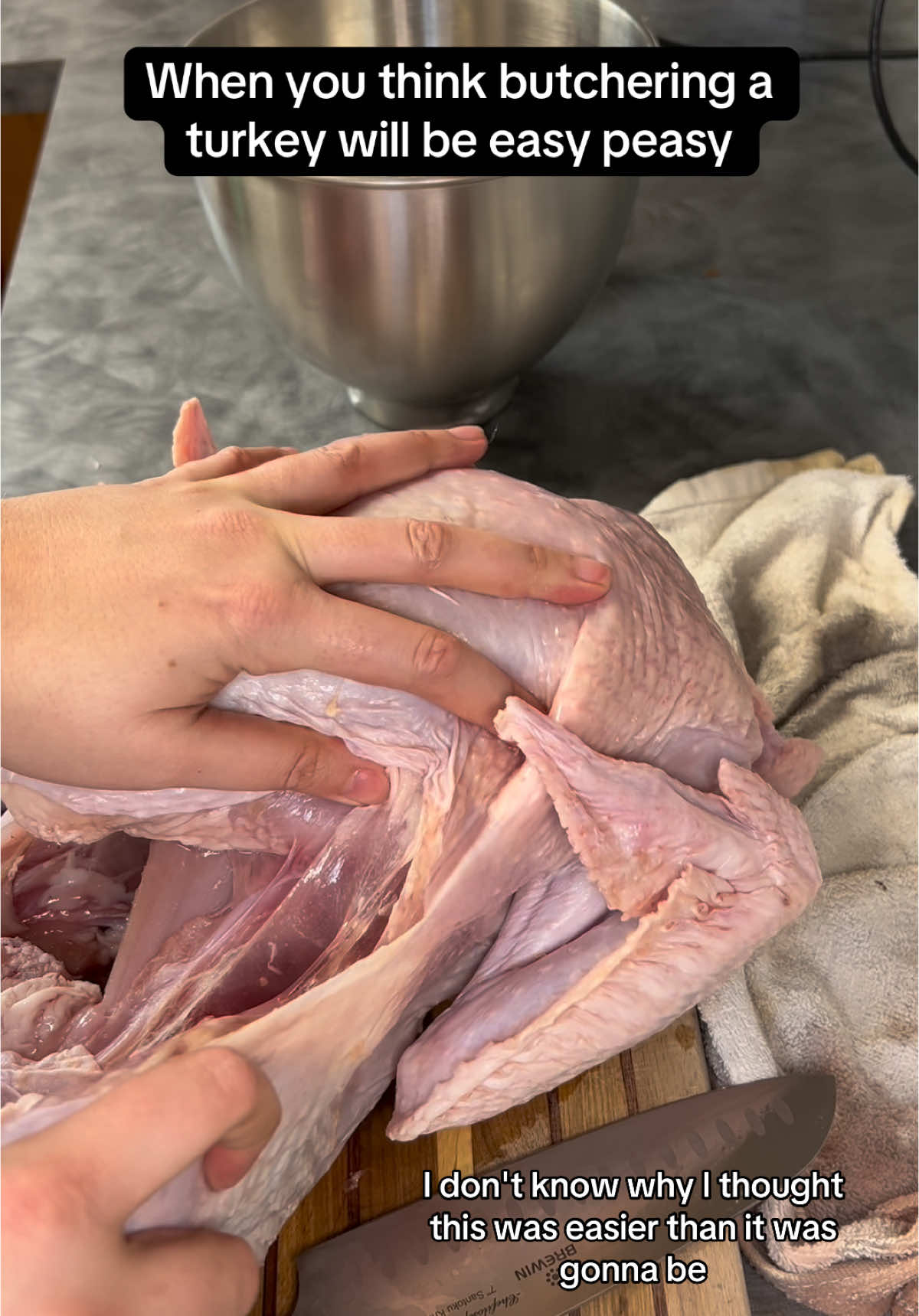 When your entire page is about homesteading but you cant even butcher a store bought turkey. #butterball #butterballturkey #cookingfromscratch #scratchcooking #fromscratch #toxicfreeliving #toxicfree #noadditives #preservativefree #dyefree #homesteading #homesteadtoktok #homesteadlife #homesteadforbeginners 