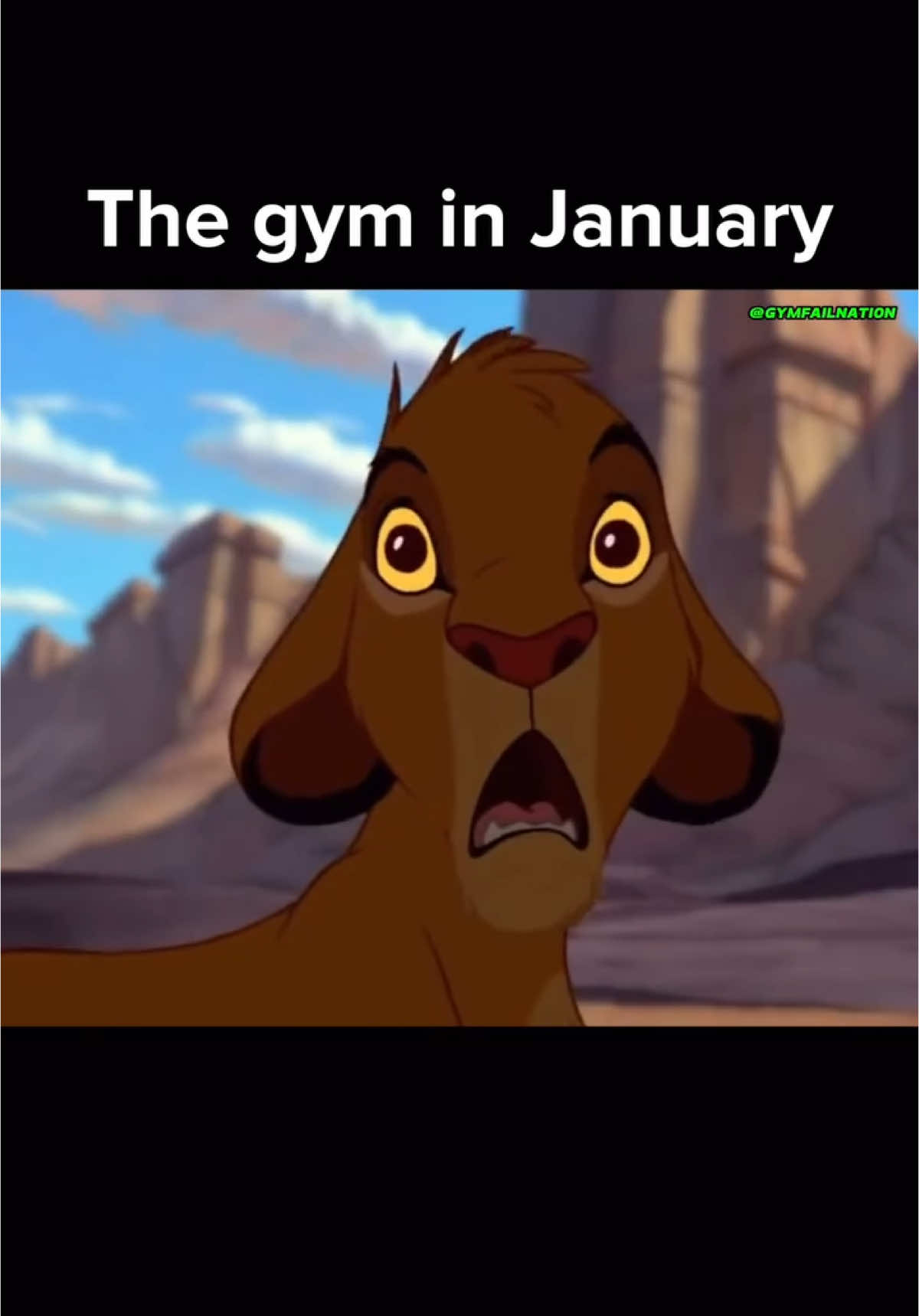 Gym in January #gym #GymTok #gymmotivation #Fitness #fitnessmotivation #lionking #disney #simba #legday #goldsgym #gymcrush #gymcouple #GymLife #gymhumor 