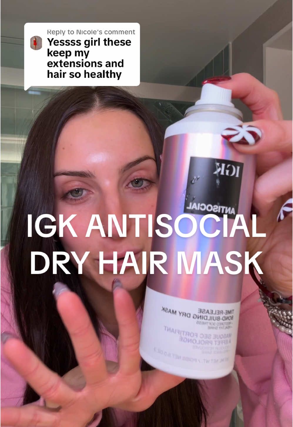 Replying to @Nicole if you have extensions this is a game changer for helping them last! But ofc works on natural hair too #hairexentensions #hairextensionhacks #igk #igkhair #SelfCareFinds #treasurefinds #igkantisocial #hairmask #hairproducts #hairproductreccomendations #hairproductreview #tiktokshopcreatorpicks #tiktokshopholidayhaul #TTSBeautyBesties 