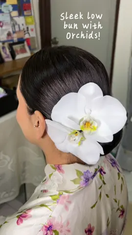 Checkout my recent church wedding bride’s hairstyle! It’s my absolute favourite! 🥰 Bride: @nikolejeyn  Sleek bun with Orchids!  #bridalhairstyle #bridalhair #bridalinspiration #bridalinspo #muamalaysia #bridalmuamalaysia #bridalmakeupartistmalaysia