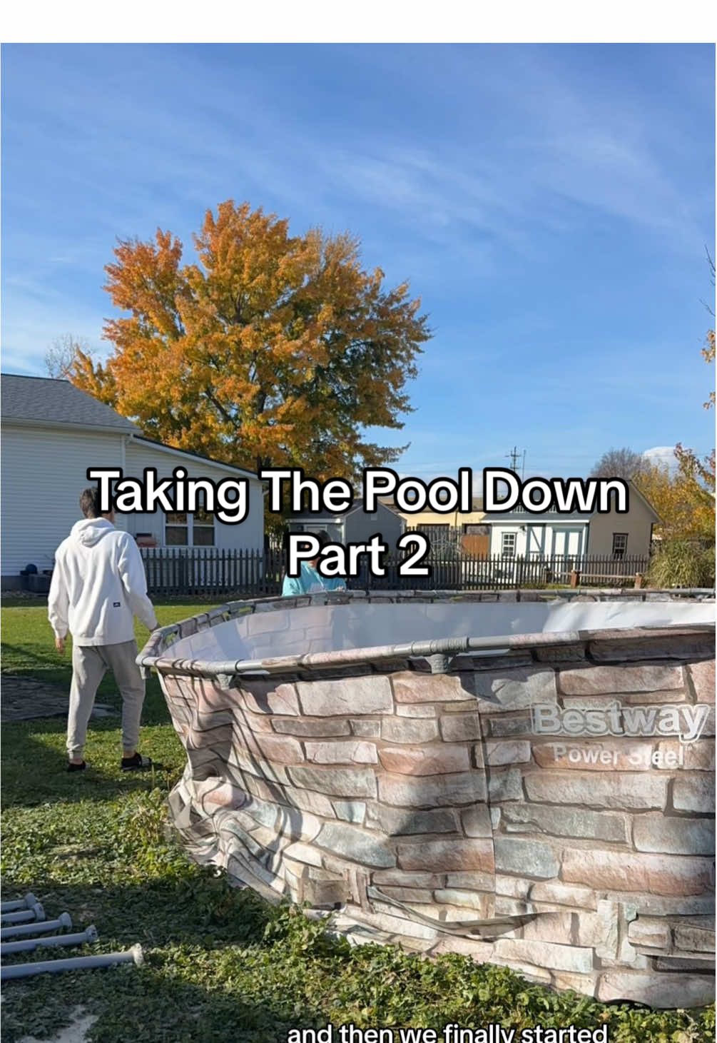 Part two of taking the pool down and prepping for winter! #backyardvibes#pool#takingmypooldown#cleaning#backyardrenovation #backyardmakeover #poolcleaning#poolwinterizing