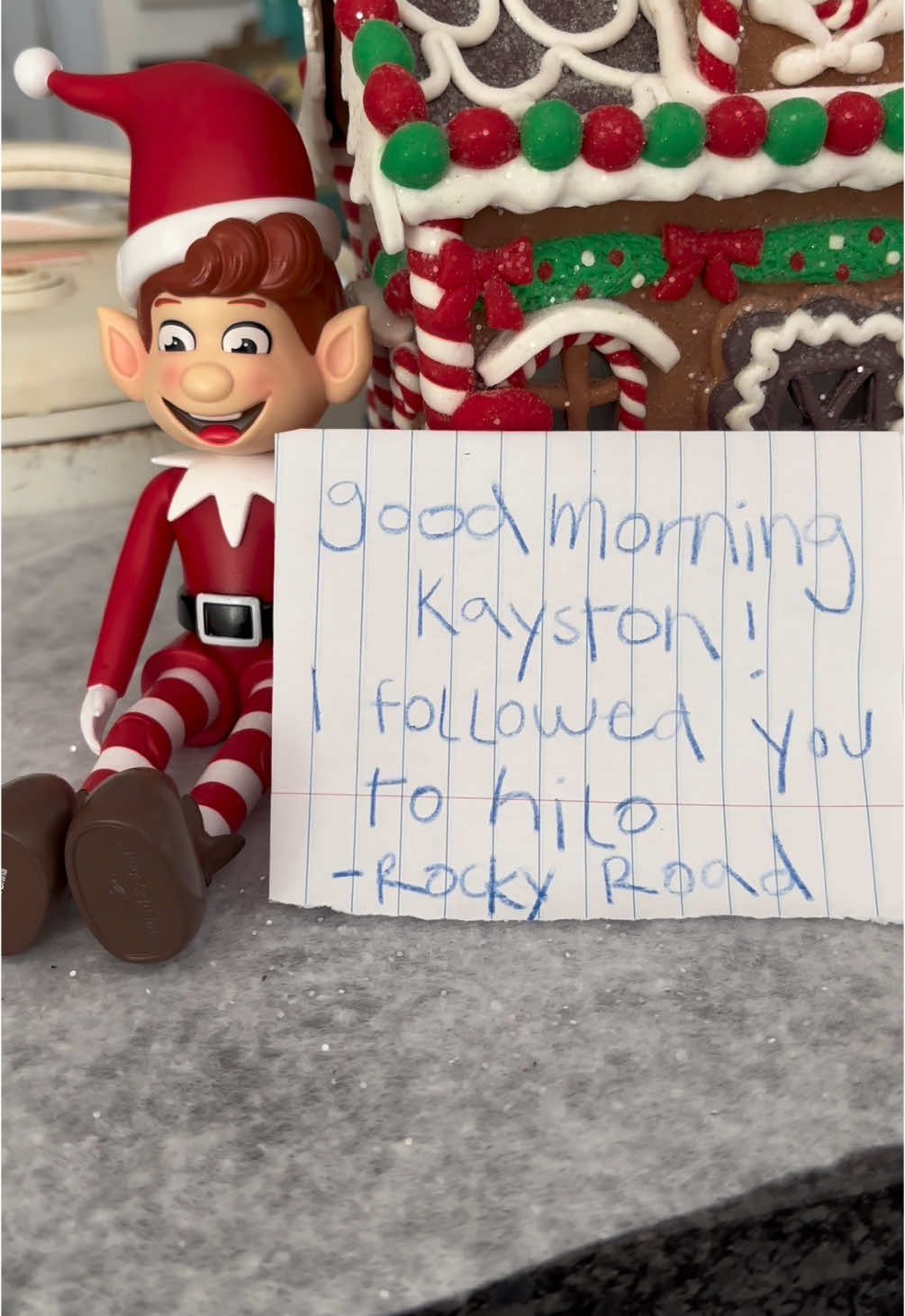 Day 8 with our elf Rocky Road #elf #elfontheshelf #elfontheshelfideas 