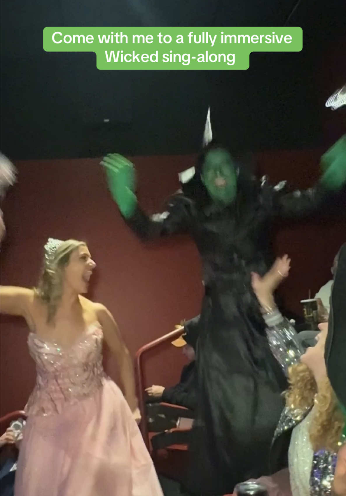 Because I went to this #WickedMovie sing-along, I have been changed for good. @nickrizzo815 & @samgoldd: you are LEGENDS for the (holding) space you created today 💚💖