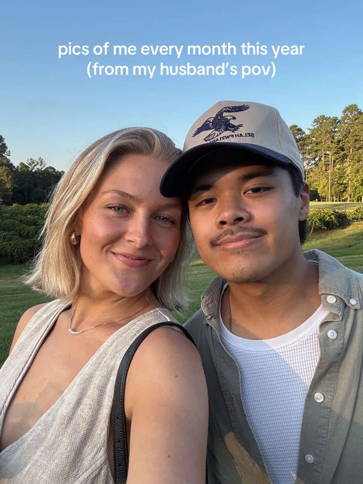 i saw someone else on here do this and had to recreate it! what a year it’s been :) #newyear #transformation #yearinreview #creatorsearchinsights #shorthair #marriage 
