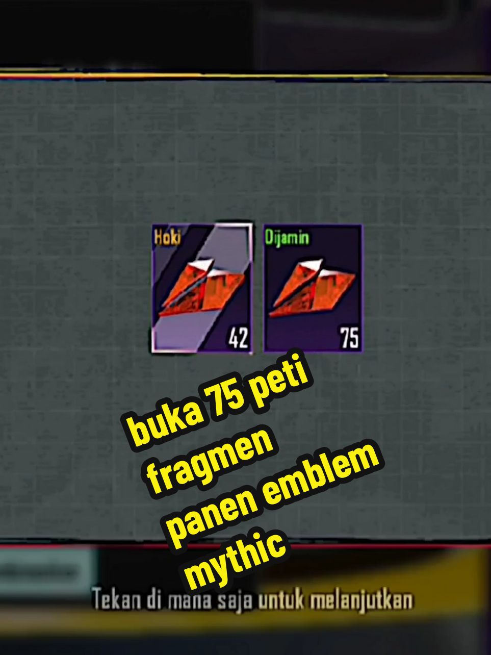 lumayan panen emblem mythic  ada juga yang sehoki saya pas buka peti fragmen emblem mythic? #MJstore #SiapaSangka #setpmgc #cashbackuc #pubgmythicemblem #sultanpubg #sultanpubgm #pubgxmclaren #fyp #fyppppppppppppppppppppppp 