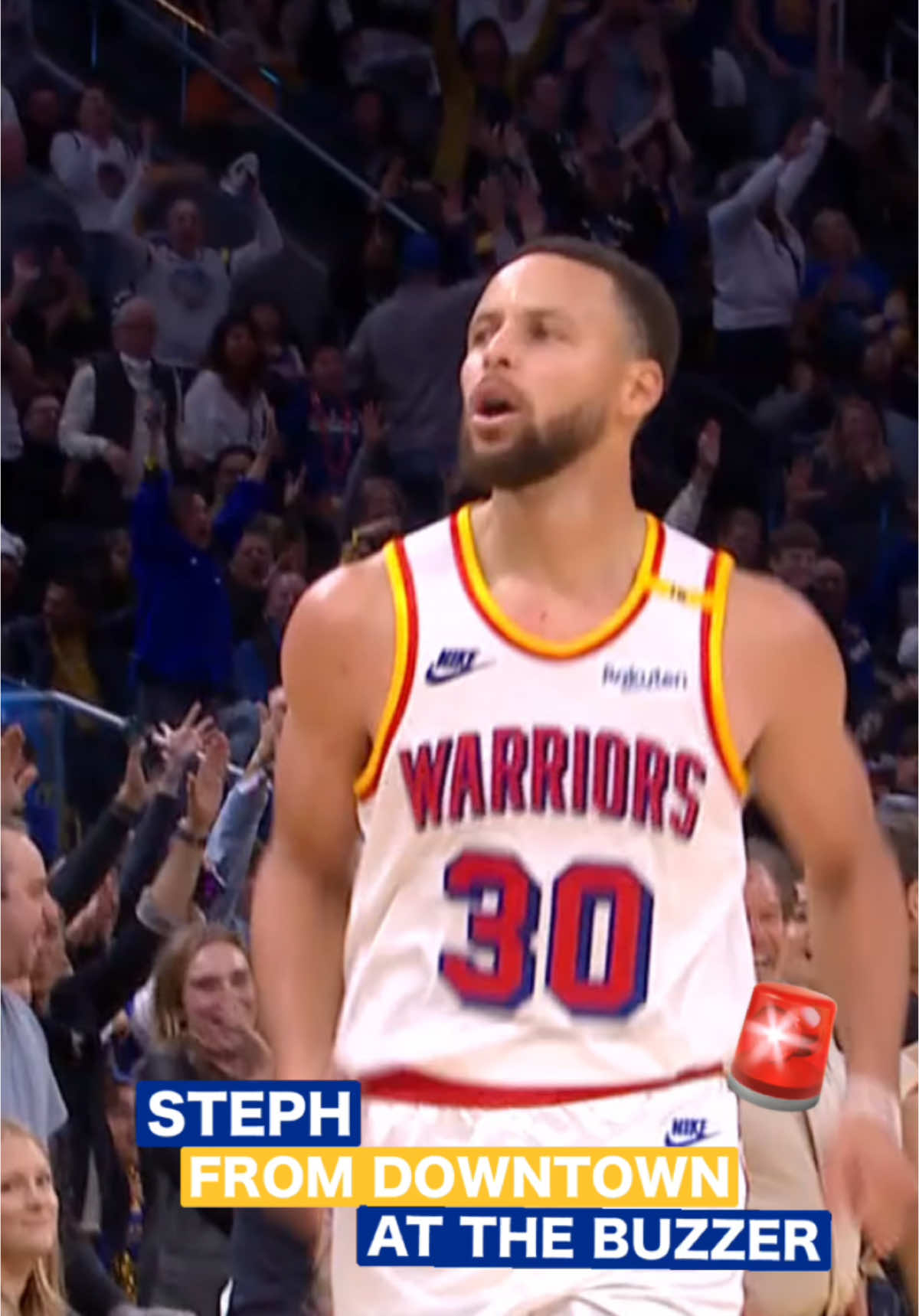 Steph fom wayyyy downtown at the buzzer!! 🚨 #warriors #NBA #nightnight 