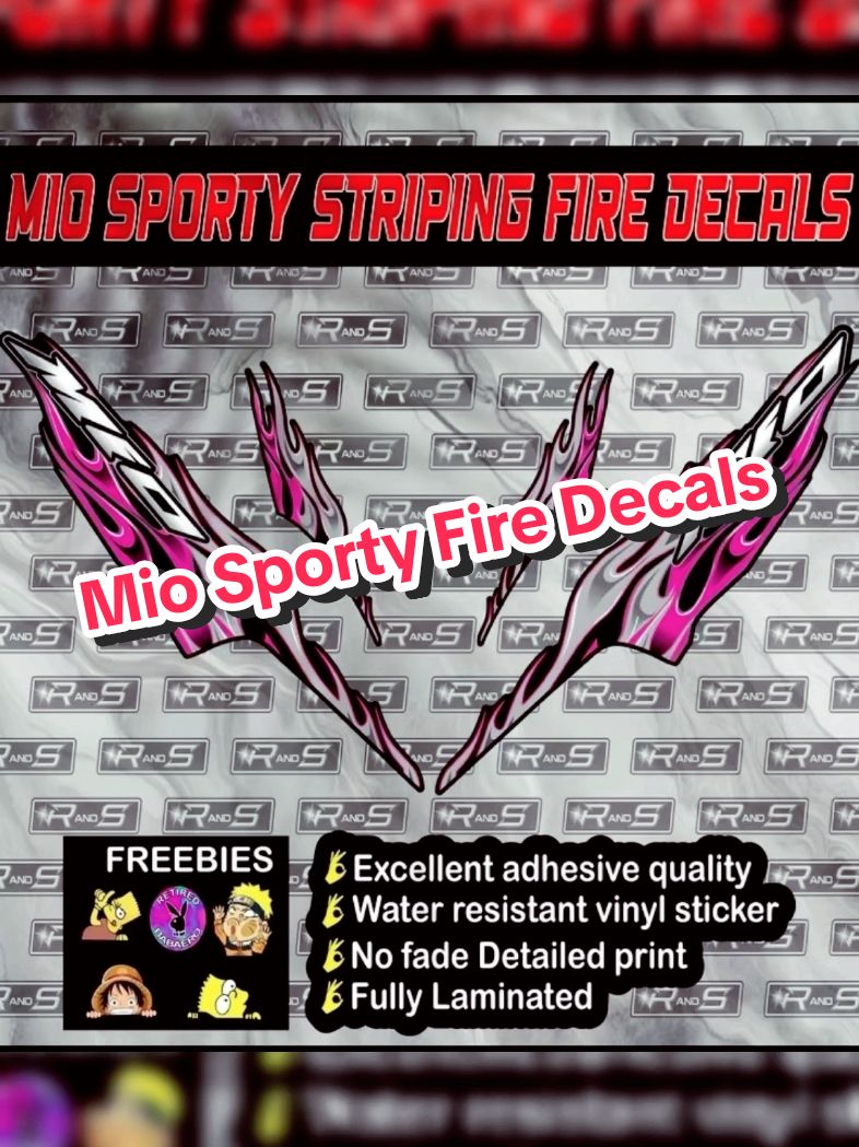 yamaha mio sporty striping fire sticker decals #miosporty #stripingdecal #fire decals for mio #highquality #trending 