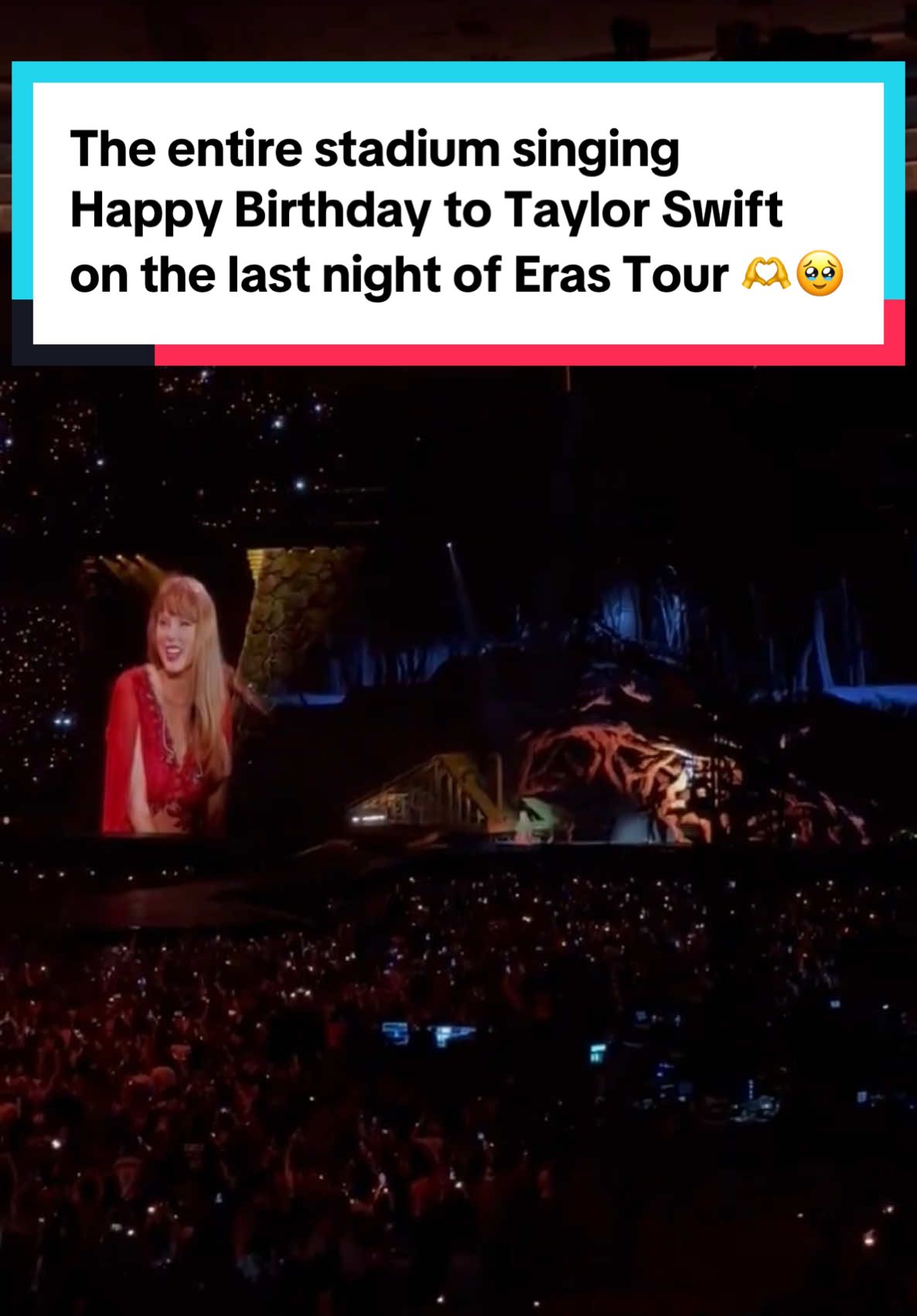 Her birthday is 12-13 but this is SO SWEET 🥳🥹 #taylorswiftbirthday #vancouvertstheerastour #erastourvancouver #night3vancouver #swifties #vancouvernight3 