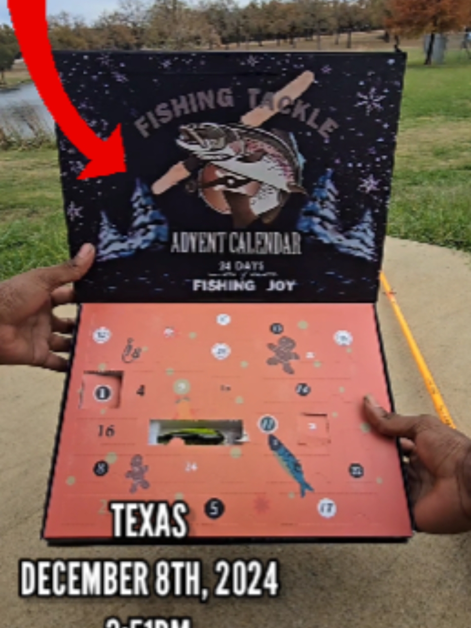 $100 CHRISTMAS BOX OPENING! 😨😯 #fishing #fishingvideos #fishingtime #bassfishing #texasfishing #Outdoors #jermfishingtv #freshwaterfishing #fishtok #pondfishing #christmas 