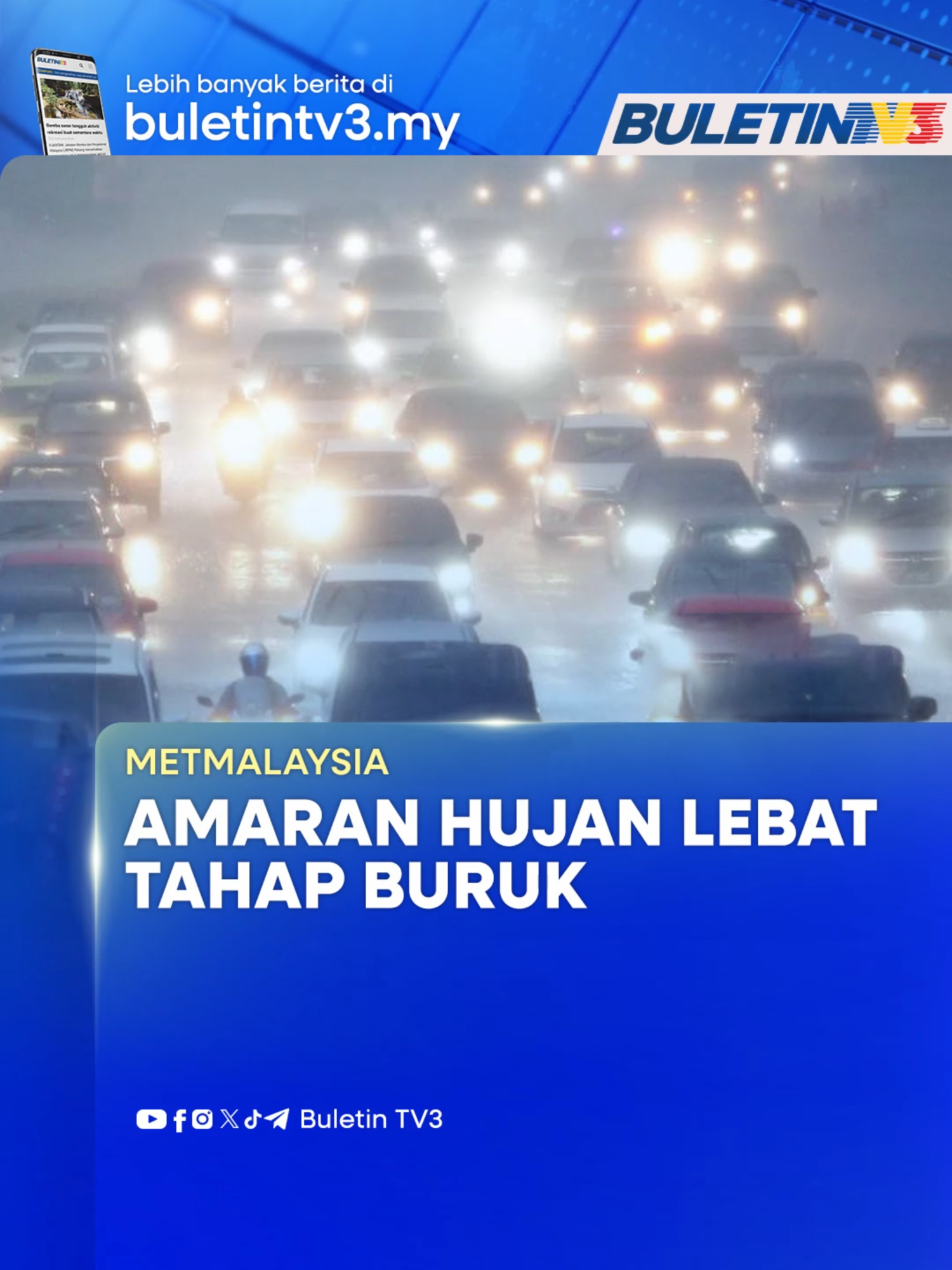 Amaran Hujan Lebat Tahap Buruk, Waspada Di Tujuh Negeri Hingga Rabu #beritaditiktok #buletintv3 #metmalaysia #hujanlebat