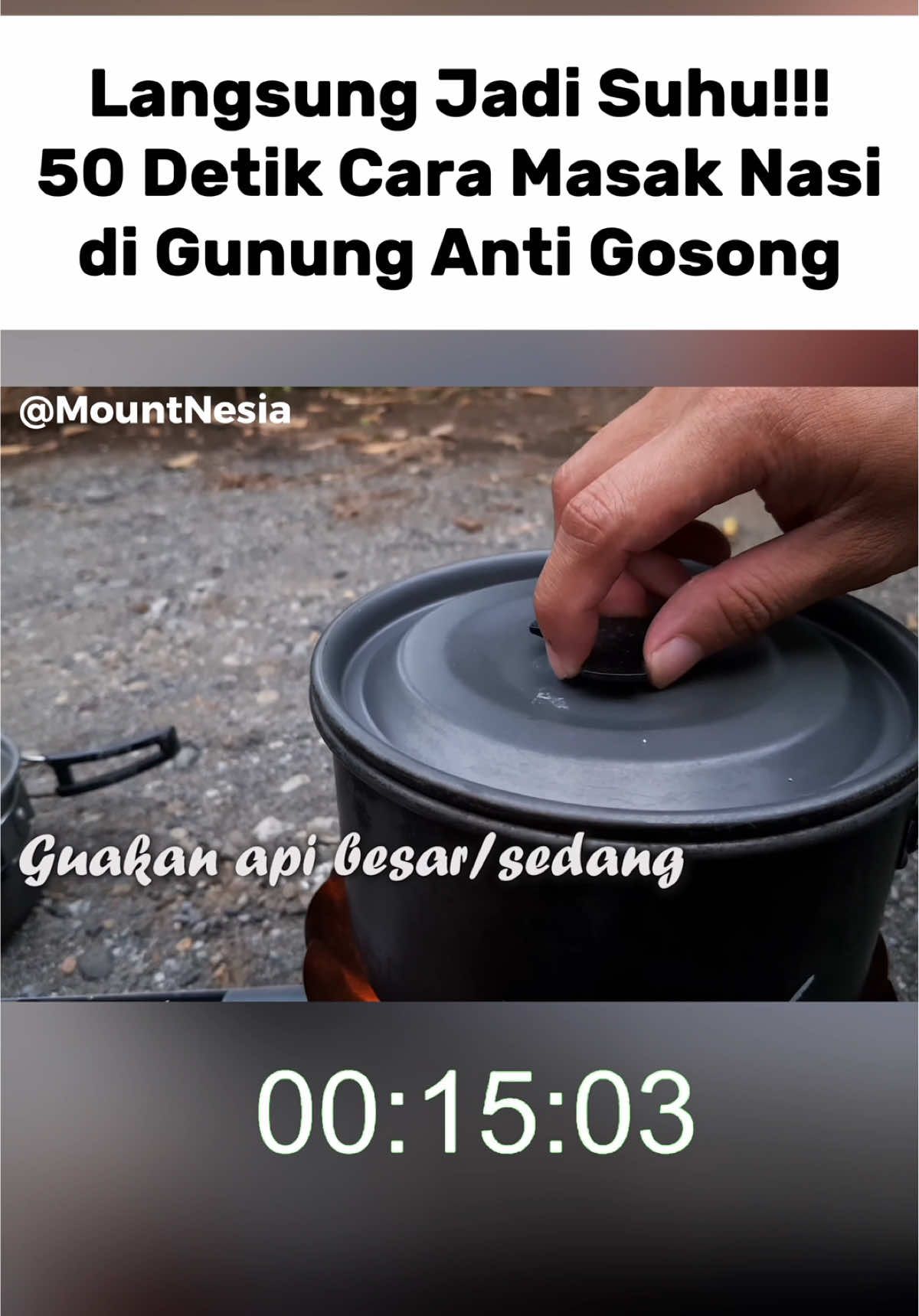 Yang masih sering gagal dan gosong masak nasi di gunung yuk simak video tips dari Mountnesia. Simpel dan hasilnya pun tetap maksimal. Teknik memasak ini juga bisa kalian pakai selain di gunung ya, jadi share ke temen-temen kalian yang masih sering gagal.  #mountnesia #tipspendaki #masaknasi #masakdigunung 
