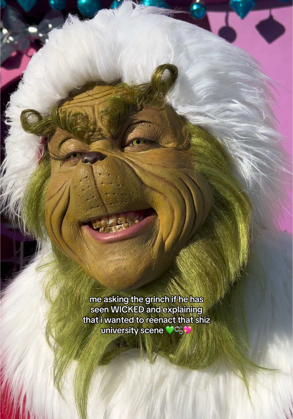 y’all heard it here first the grinch is a wicked STAN💚💚 #grinch #universalstudios #grinchmas #grinchtiktok #funnyy #wicked #elphaba #wickedmovie #meetandgreet #losangeles 