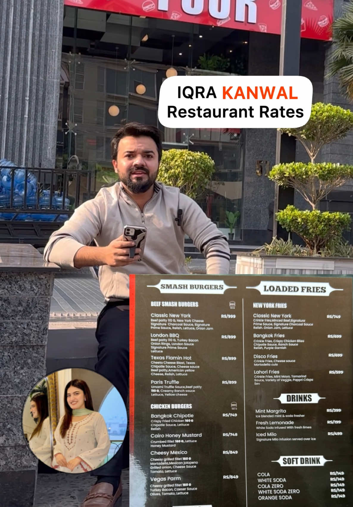 Iqra Kanwal Newly Open Restaurant Rate List | Full Menu Explain #iqrakanwal #four #foodreview #chwaleedrauf 