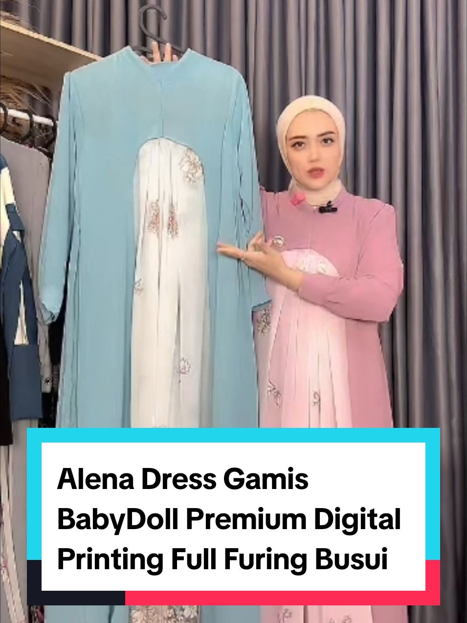 Alena Dress Gamis BabyDoll Premium Digital Printing Full FuringBusui#gamisterbaru#promo1212 #gilagilajualan #shoptokopedia #belilokal #fyp 