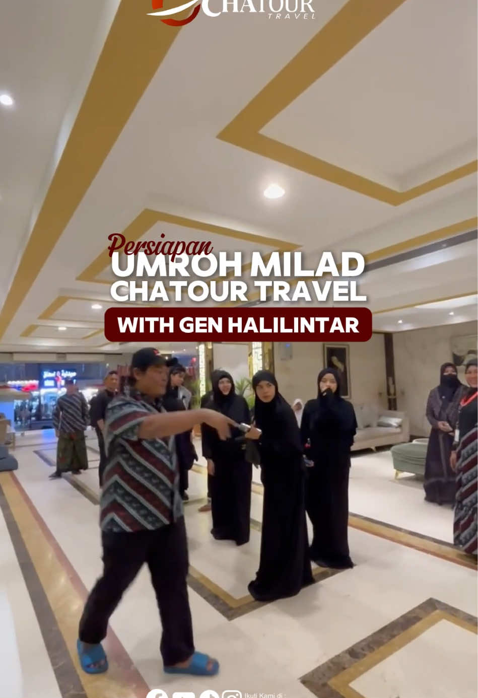 UMROH SPESIAL WITH GEN HALILINTAR!! Special Milad Chatour ke-17, Chatour Travel akan mengadakan Program Milad Umroh yang memberangkatkan 9 pesawat di bulan Agustus 2025.  Dengan harga miring, mulai 23 jutaan saja, kalian bisa berangkat dan melaksanakan kegiatan umroh bersama dengan keluarga Gen Halilintar full yang tentunya akan meriah dan super seruuuuu. Cukup dengan DP 5juta aja, seat kamu akan aman.  Yuk buruan daftarkan diri kalian dan keluarga. Kapan kali umroh murah tapi meriah?😍😍 Konsultasi dan informasi lebih lanjut silahkan hubungi : +62 822-5786-7613 #chatour #genhalilintar #fyp #milad17chatour #umrohhemat #promo 