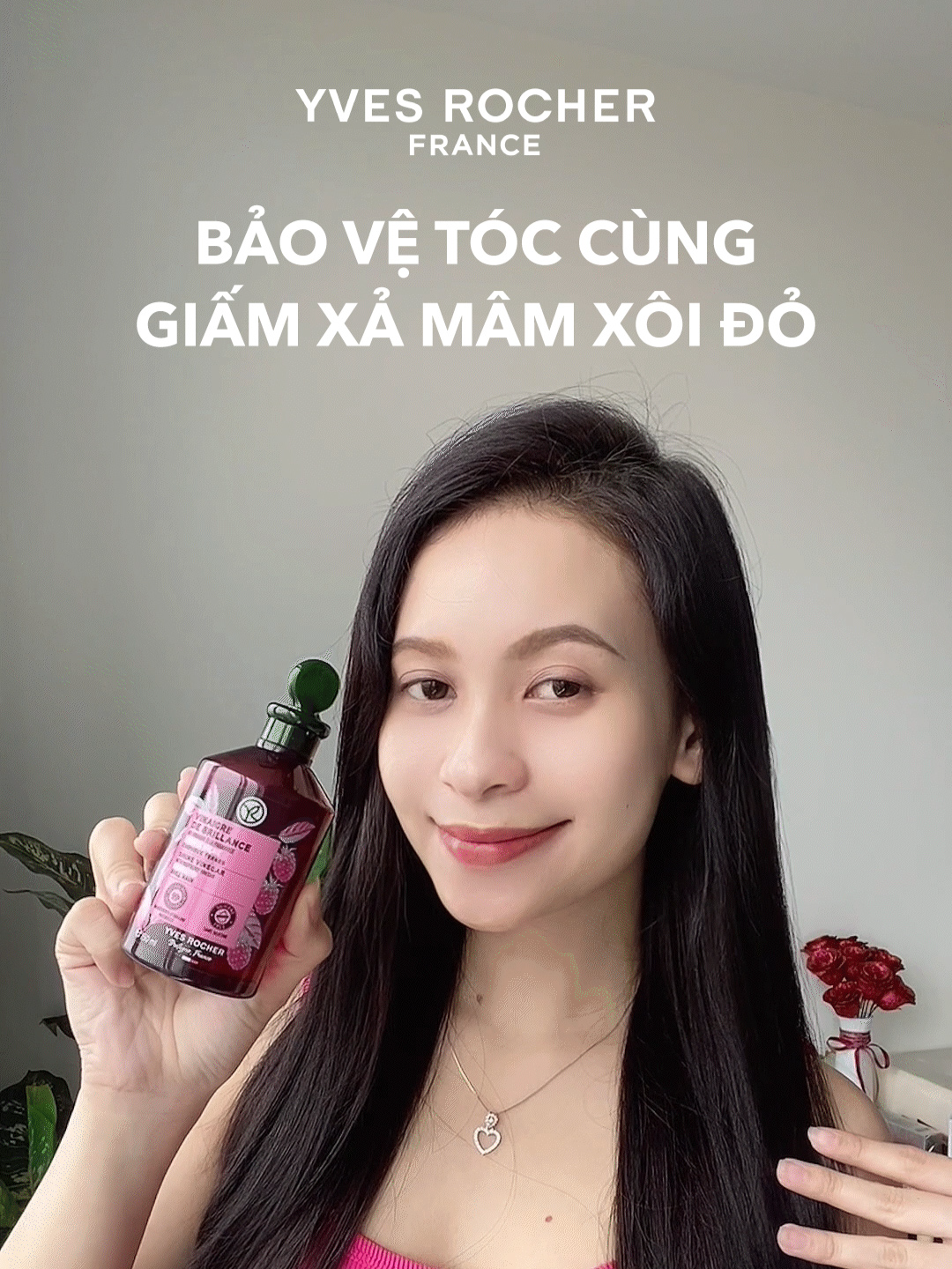 Với chiết xuất từ Mâm xôi đỏ, Giấm xả tóc Shine Vinegar giúp loại bỏ các cặn vôi trên tóc, tăng cường độ bóng tóc chỉ sau 1 tuần ✨ #yvesrocher #yvesrochervietnam #giamxatoc #shinevinegar