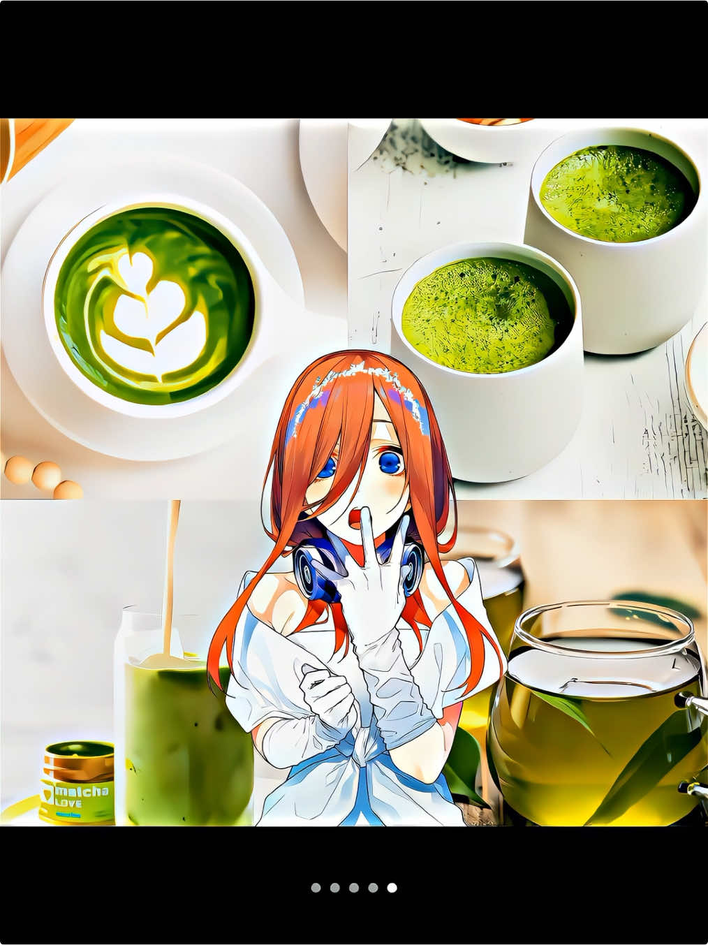 Matcha is my fav drink 😫(but she’s not)#nakanomiku #hanasq #hoshisq #akusan #nakanoitsuki #nakanonino #nakanoyotsuba #nakanoichika #thequintessentialquintuplets 