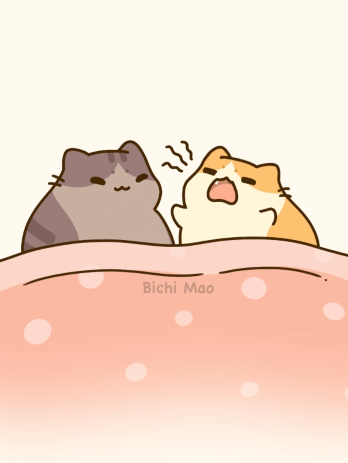 A kiss before bed?🥹 #cuteanimation #couplememe #hottrend #catsoftiktok #couplememes