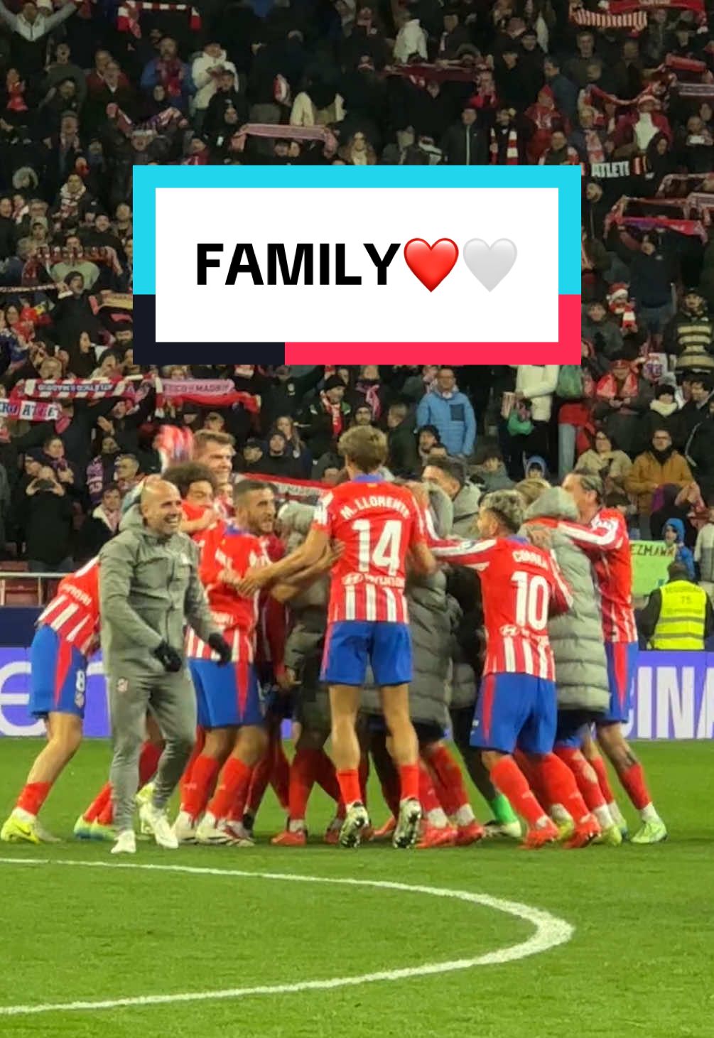 Una familia, siempre❤️🤍 #atleticodemadrid #win #sevilla #celebrate #celebration #team #family #atleti 