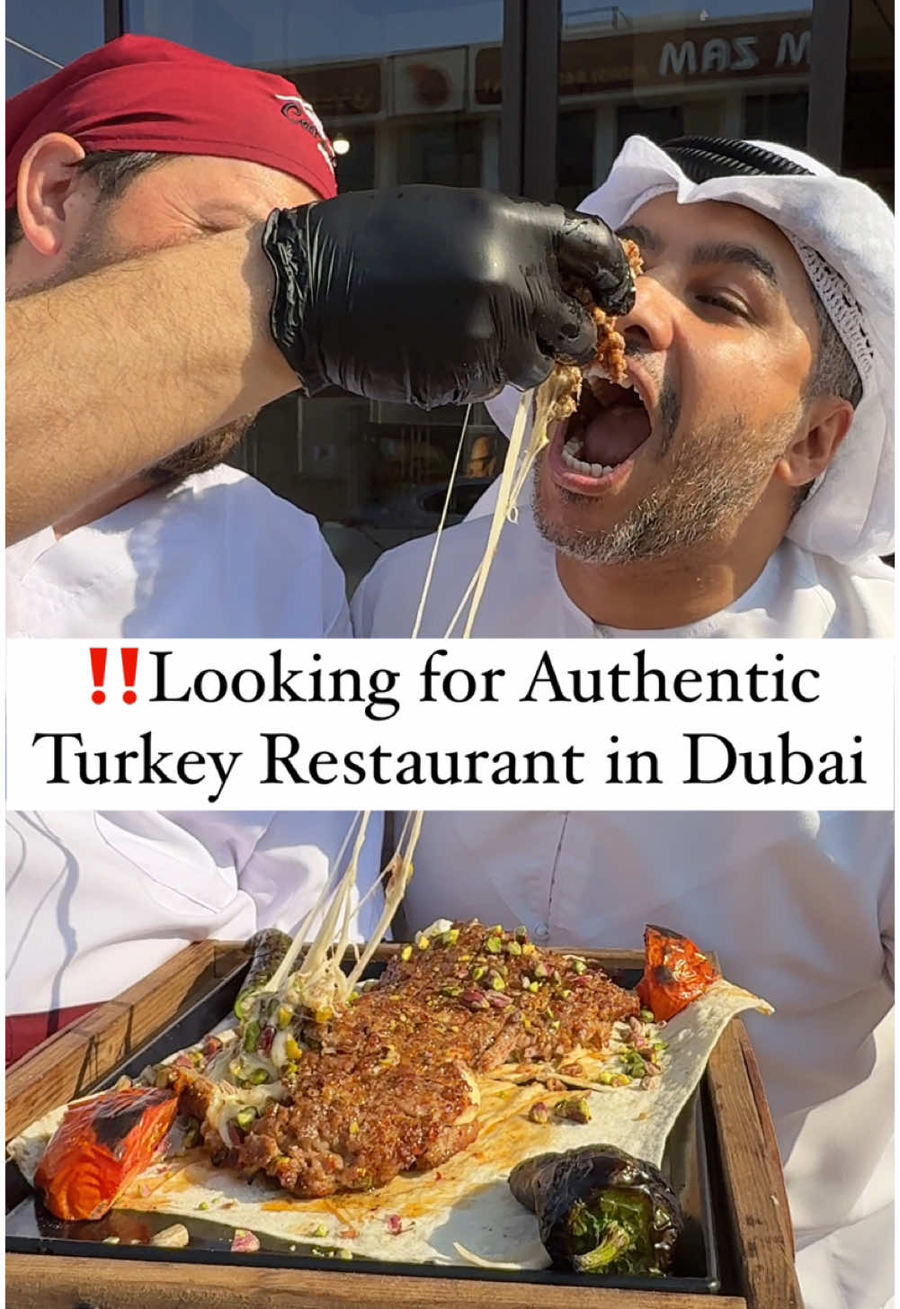 ‼️Looking for Authentic Turkey Restaurant in Dubai  Forget Dubai Chocolate! Dubai Kebap is here to take over!  This Restaurant become one of my favorite Turkish Restaurant in Dubai, First thing that important for me is quality of Meat, I am sure its important for you too! So this place has the best quality of Lamb that you can ever have.  I am back to this amazing restaurant to try their new dishes! The absolute star is the Dubai Kebap! Two patties of Kebap stuffed with Mozarella and this all is drizzled with pistachio! Absolute deliciousness with every single bite! Just look at that cheese pull guys! Next one is the Cağ Doner Dürüm - finest Lamb meat in pide bread with some delicious special red sauce. The quality of the meat is just mind blowing! You are going to love this! Last but not least a classic in the Turkish kitchen Ali Nasik but this is not your usual Ali Nasik with Lamb, this is Ali Nasik with delicious and juicy Chicken Thigh. A must-try as well! Make sure to check out the new dishes of Çardak Cağ Kebap and let me know what you loved the most! Dubai Kebap - 159aed (for 2 people) Ali Nasik w Chicken - 75aed Cağ Doner Dürüm - 60aed @cardakcağkebap.fan  📍Çardak Cağ Kebap Turkish Restaurant  - 10B St - Jumeirah 1 - Dubai Videographer  @HungryHodi  . . . . . #turkishfood #kebab #meat #shawarma 