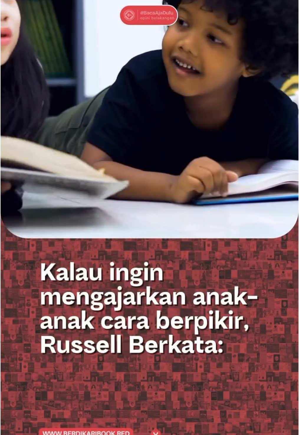 Hidup bukan tentang menyerahkan anak-anak pada cetakan yang sudah ada, melainkan membantu mereka menemukan bentuknya sendiri.   #BacaAjaDulu #BertukarPikiran #BerdikariBook #TalkLessReadMore — — —  Cintai otakmu, baca buku tiap hari… Cintai mentalmu, menulislah tiap hari…