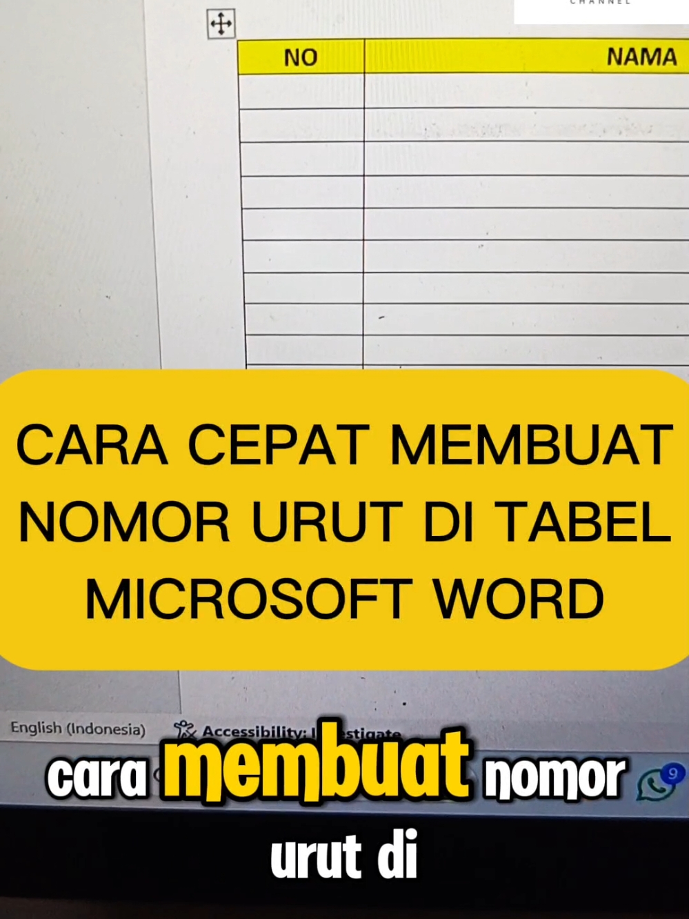 CARA CEPAT MEMBUAT NOMOR URUT DI TABEL MICROSOFT WORD‼️ #fyp #microsoftword #nomore #tabel 