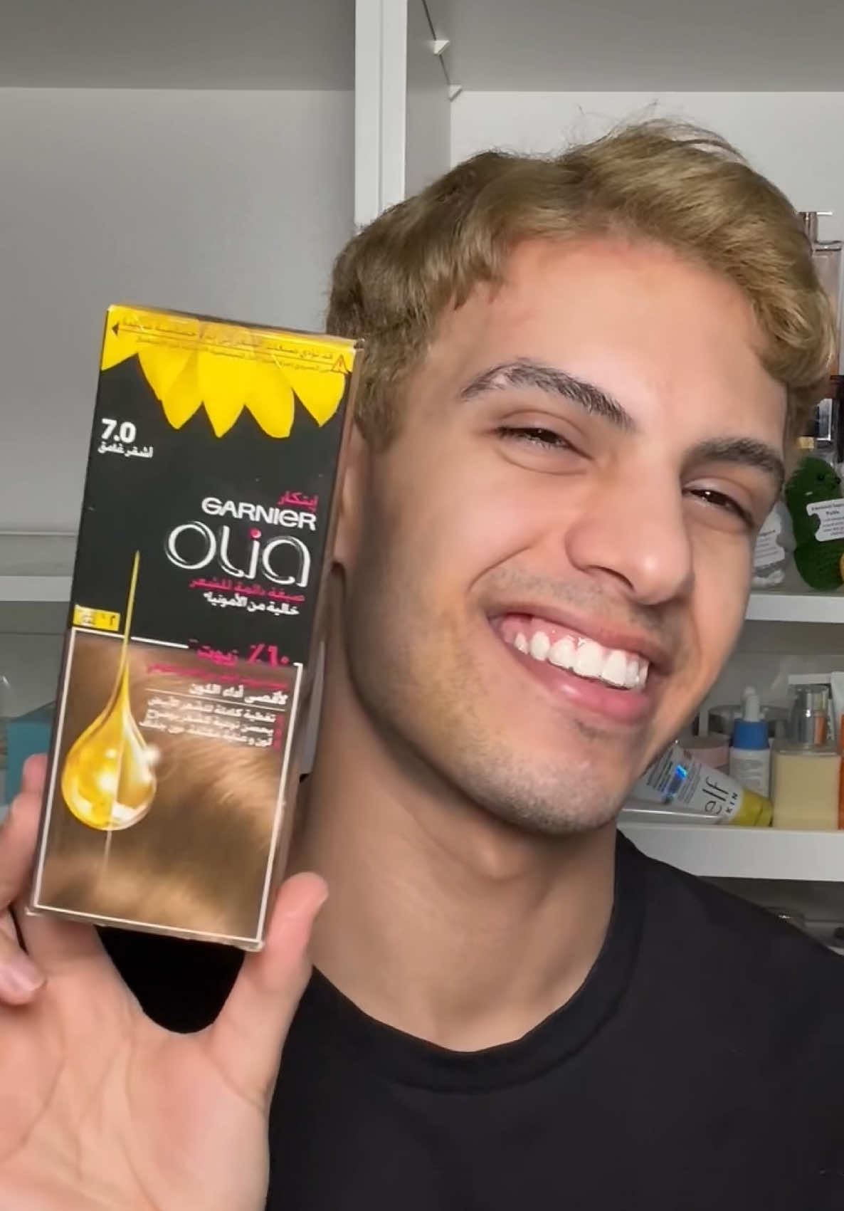 أول مرة اسوي هذا اللون🙈😍 @Garnier KSA  #صبغات_شعر #شعر_أشقر #أوليا #غارنييه #hairdye #olia #blondehair #darkblonde #Olia #Garnier ad