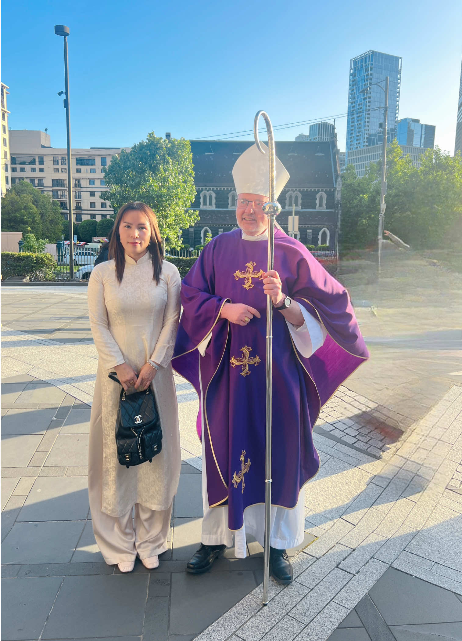 Shorts 24 Lễ Chúa Nhật Tại Nhà Thờ Chính Tòa St Patrick's Cathedral  Melbourne Australia . Ngô Mai Thanh vinh dự chụp hình cùng Đức Cha Anthony John Ireland .08/12/2024  #fyp #hottrend #hottiktok #StpatrickCathedral #Melbourne #Australia