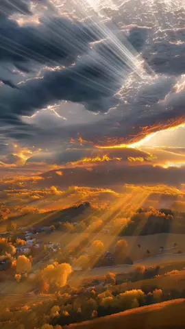 🌤️ Sunlight breaking through the clouds 🌥️#sunraymagic#cloudscape#naturebeauty #peacefulvibes