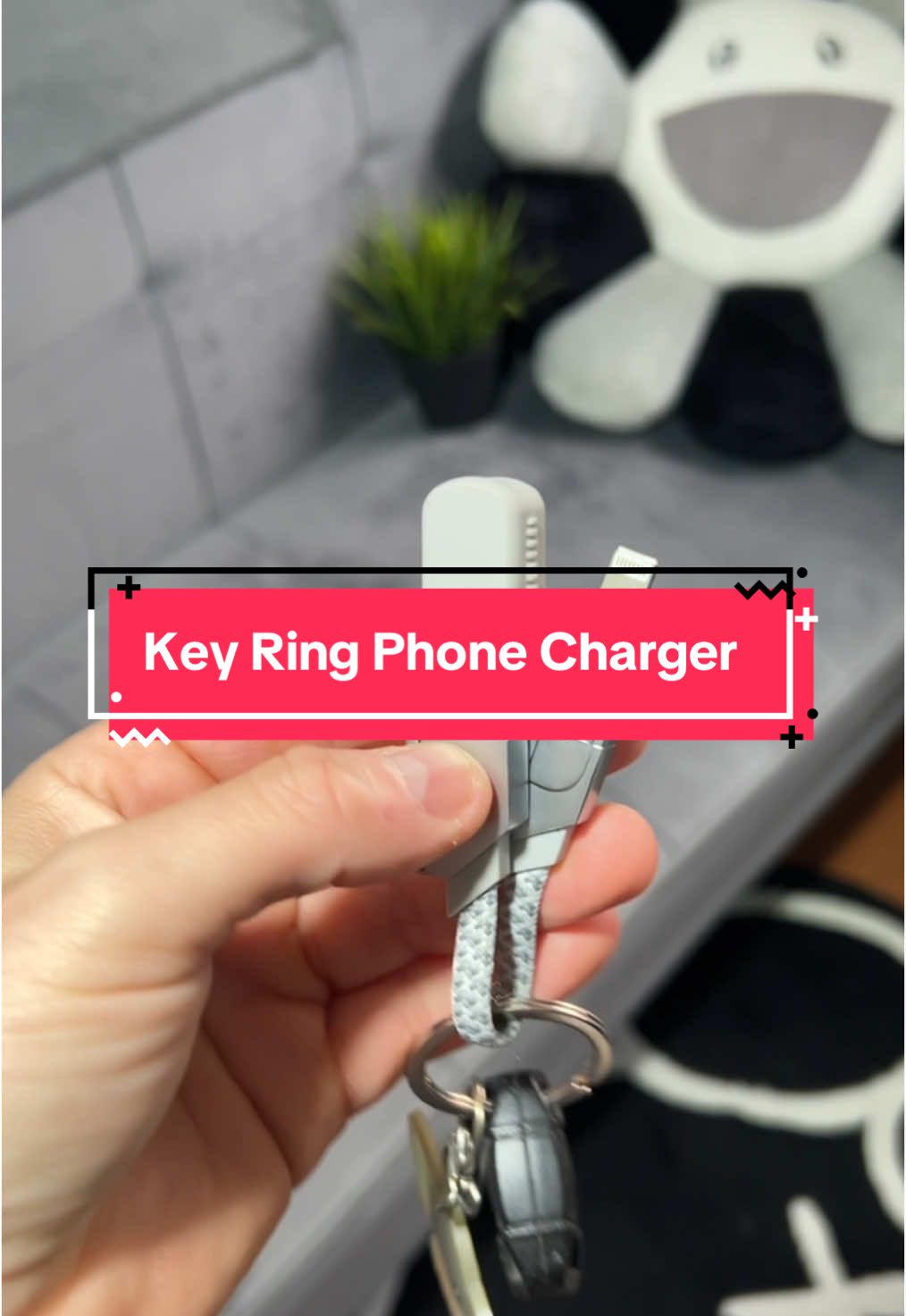 Key Ring Phone Charger  #keyring #phonecharger #minicharger #phonehacks #phonegadgets #4in1charger #phonebattery #tiktokmademebuyit 